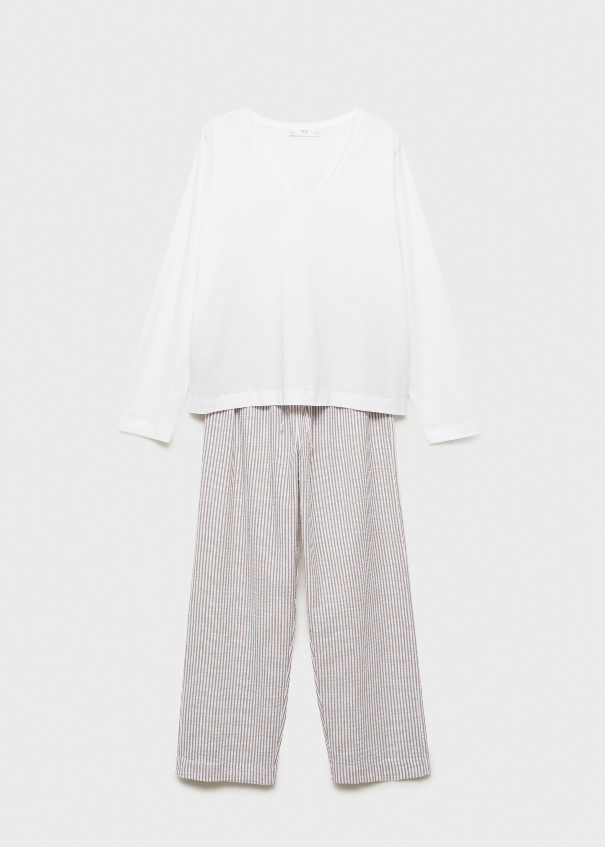 Seersucker striped two-piece pyjamas - Article without model