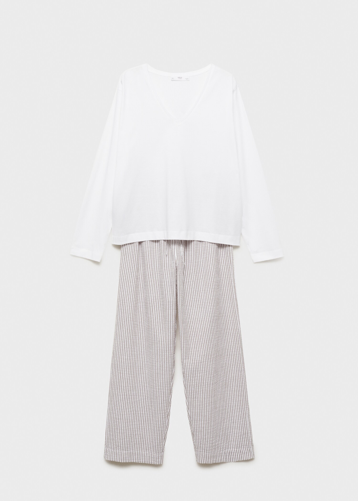 Seersucker striped two-piece pyjamas - Article without model