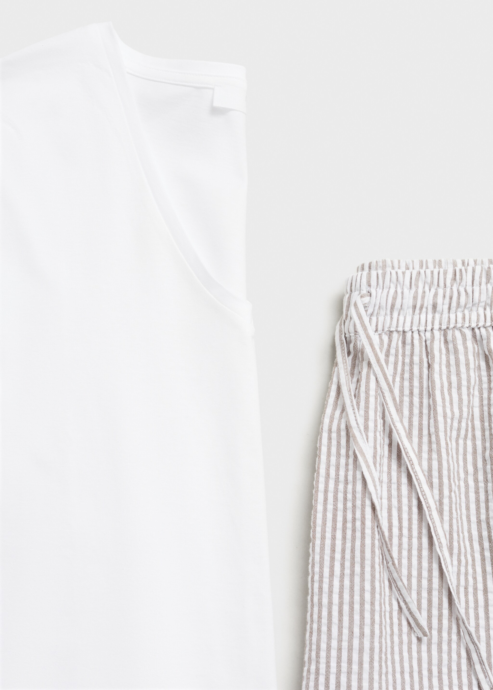 Seersucker striped two-piece pyjamas - Details of the article 8