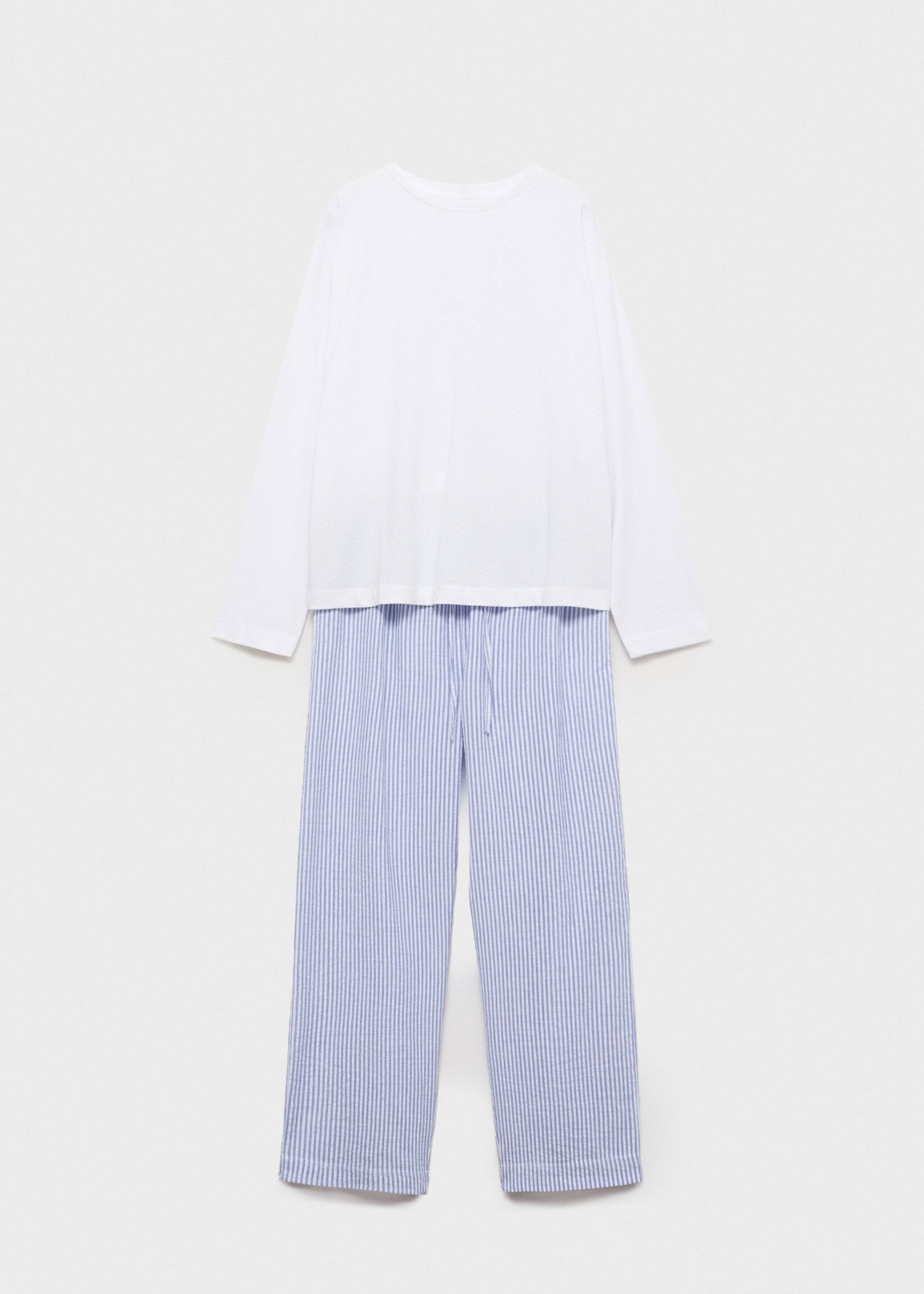 Seersucker striped two-piece pyjamas - Article without model