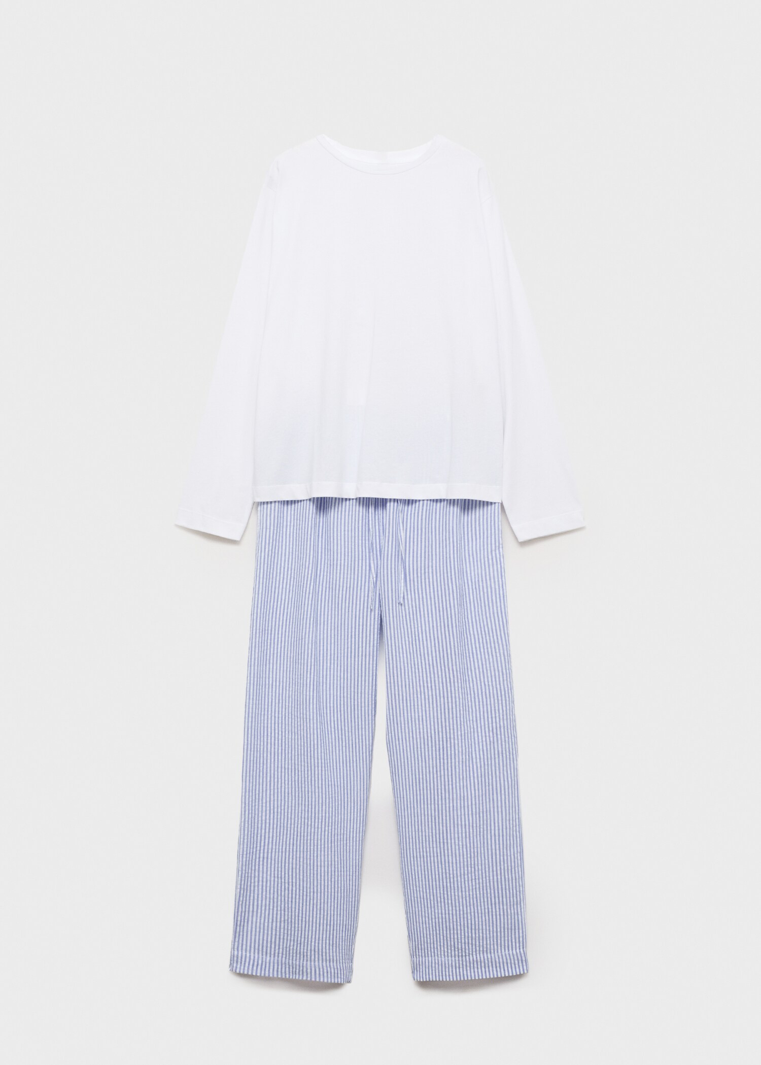 Seersucker striped two-piece pyjamas - Article without model