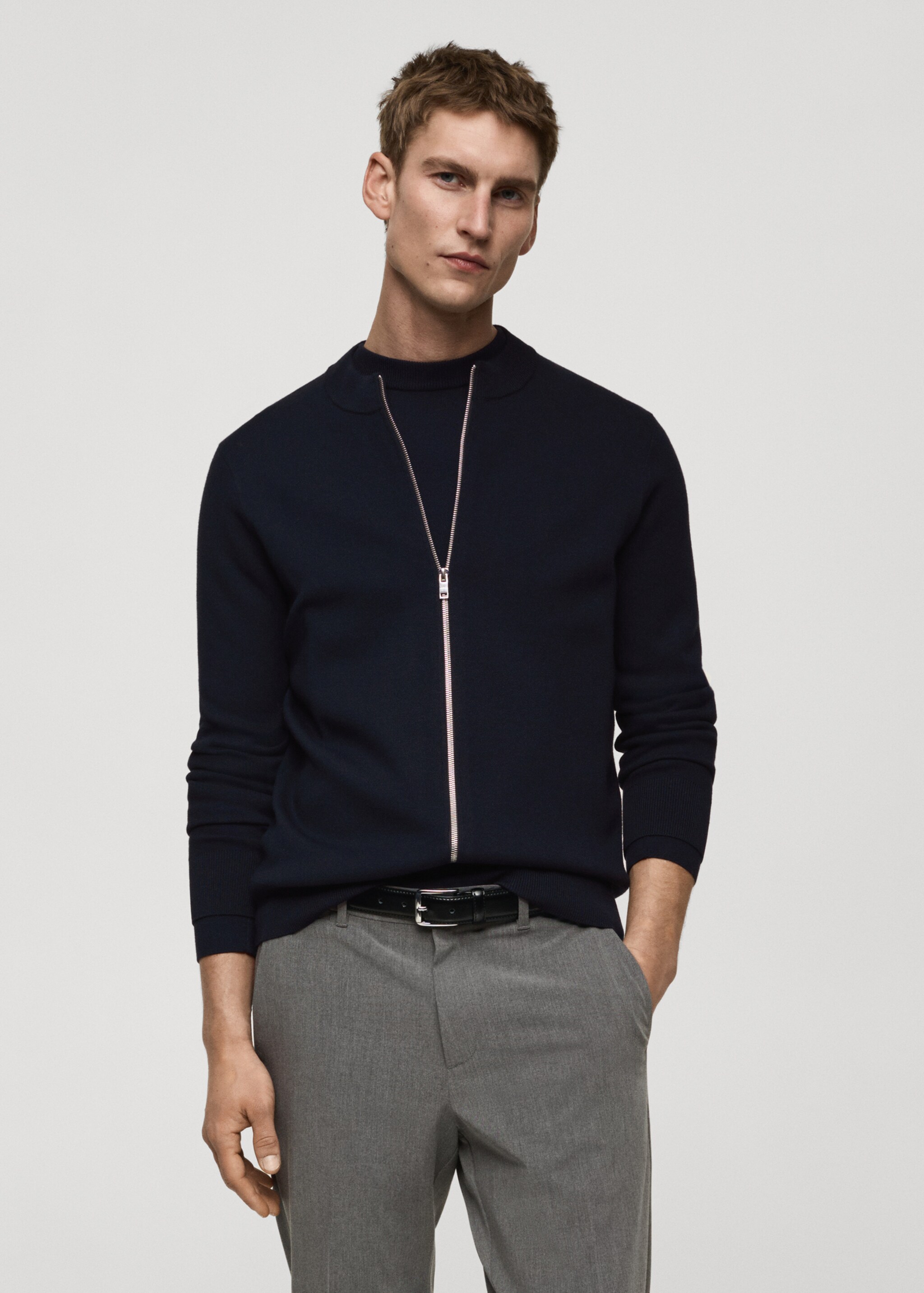 Zipped knit cardigan - Medium plane
