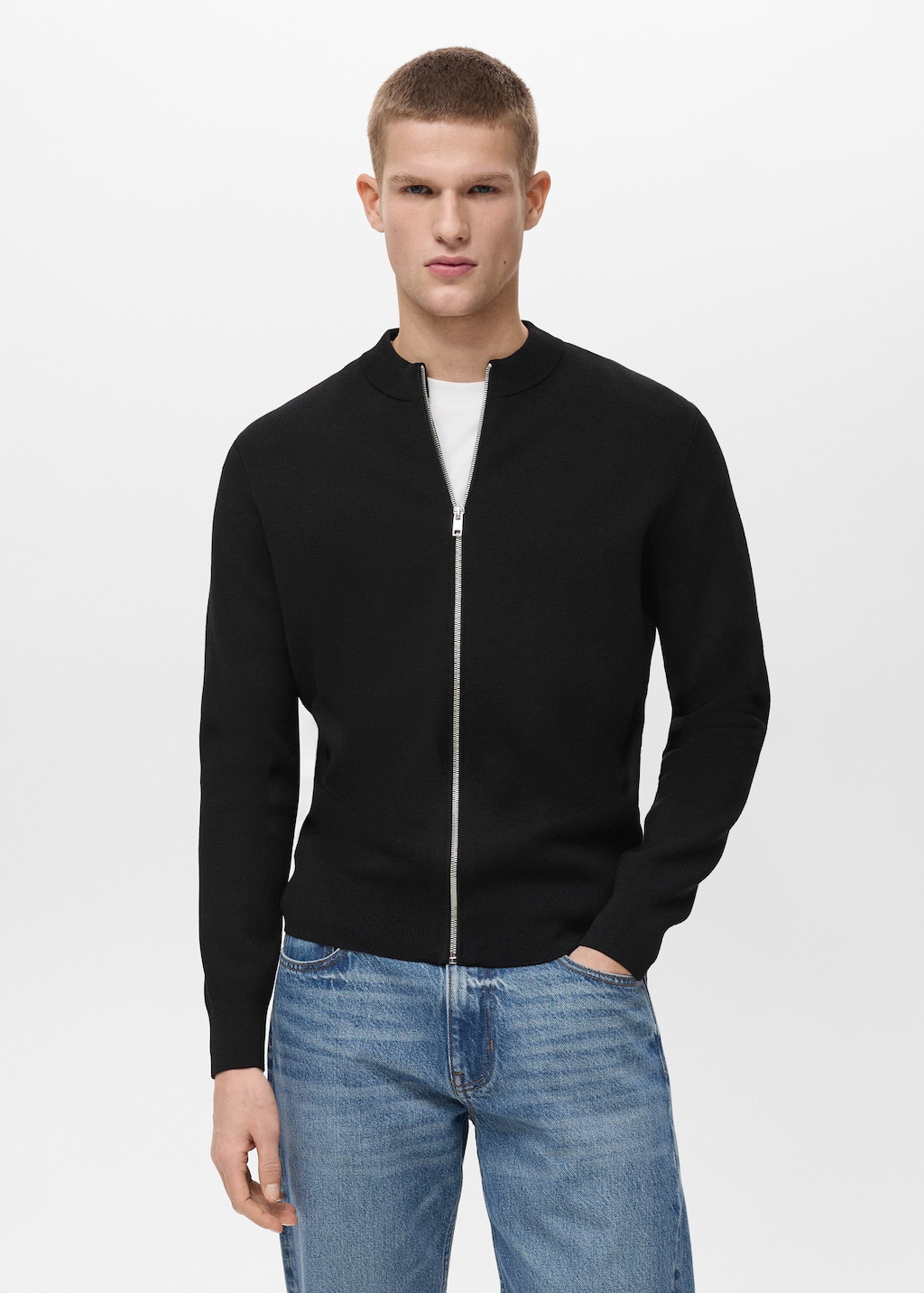 Zipped knit cardigan - Men | MANGO USA Zipped knit cardigan - Men | MANGO USA