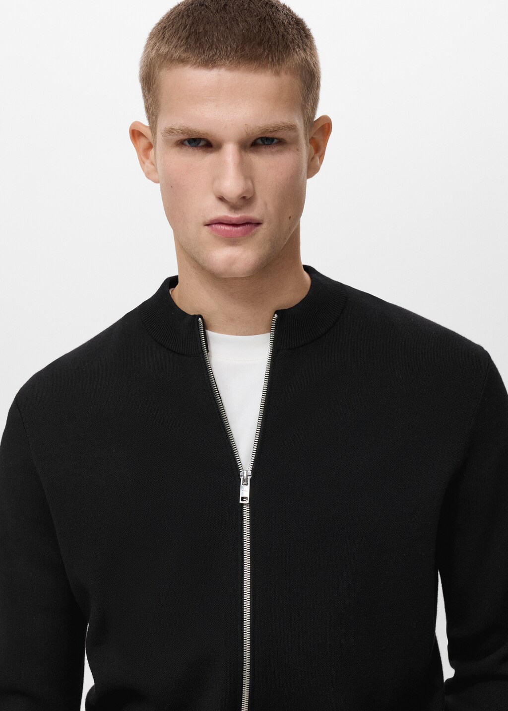 Zipped knit cardigan - Men | MANGO USA