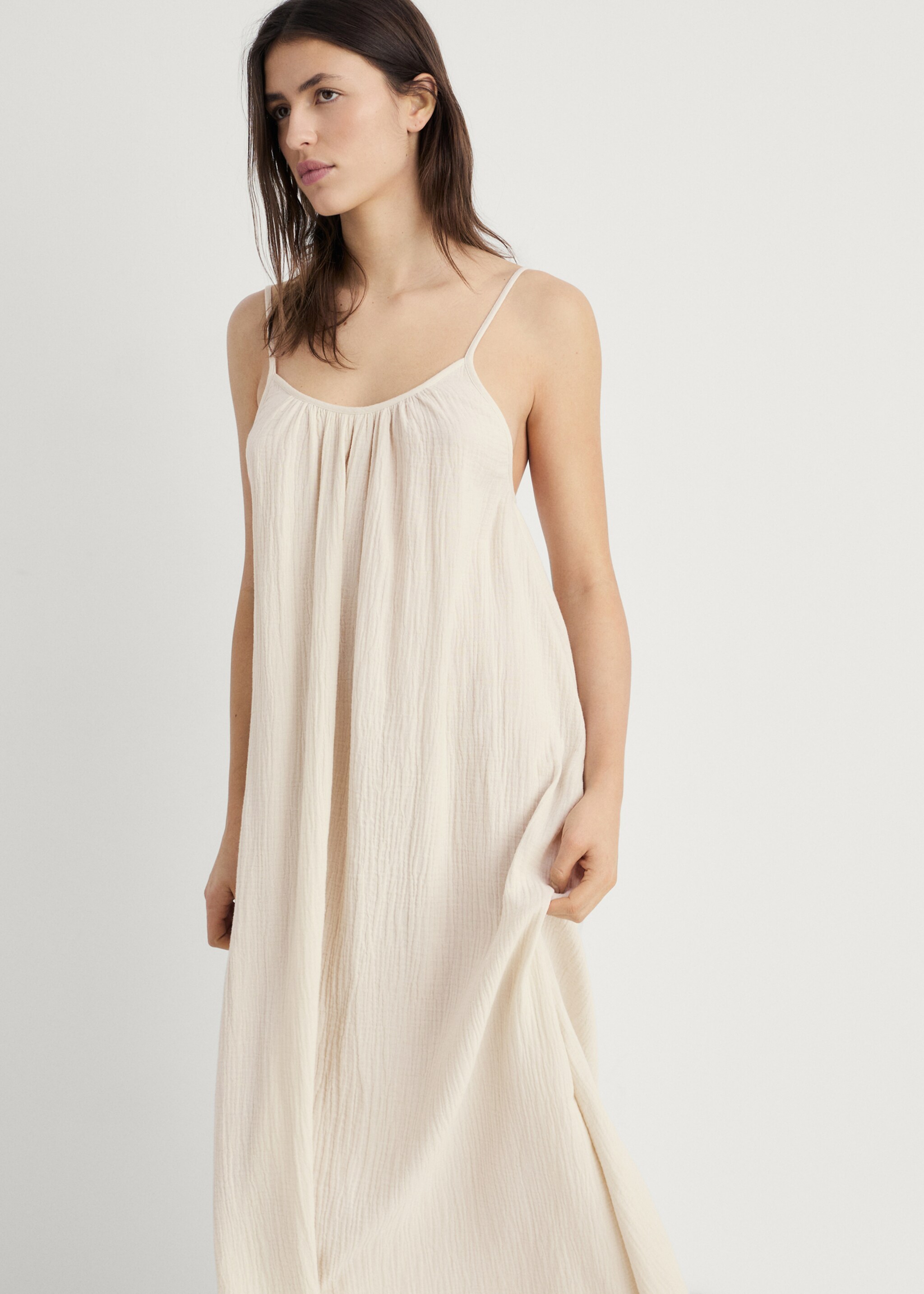 Chemise de nuit coton uni - Plan moyen