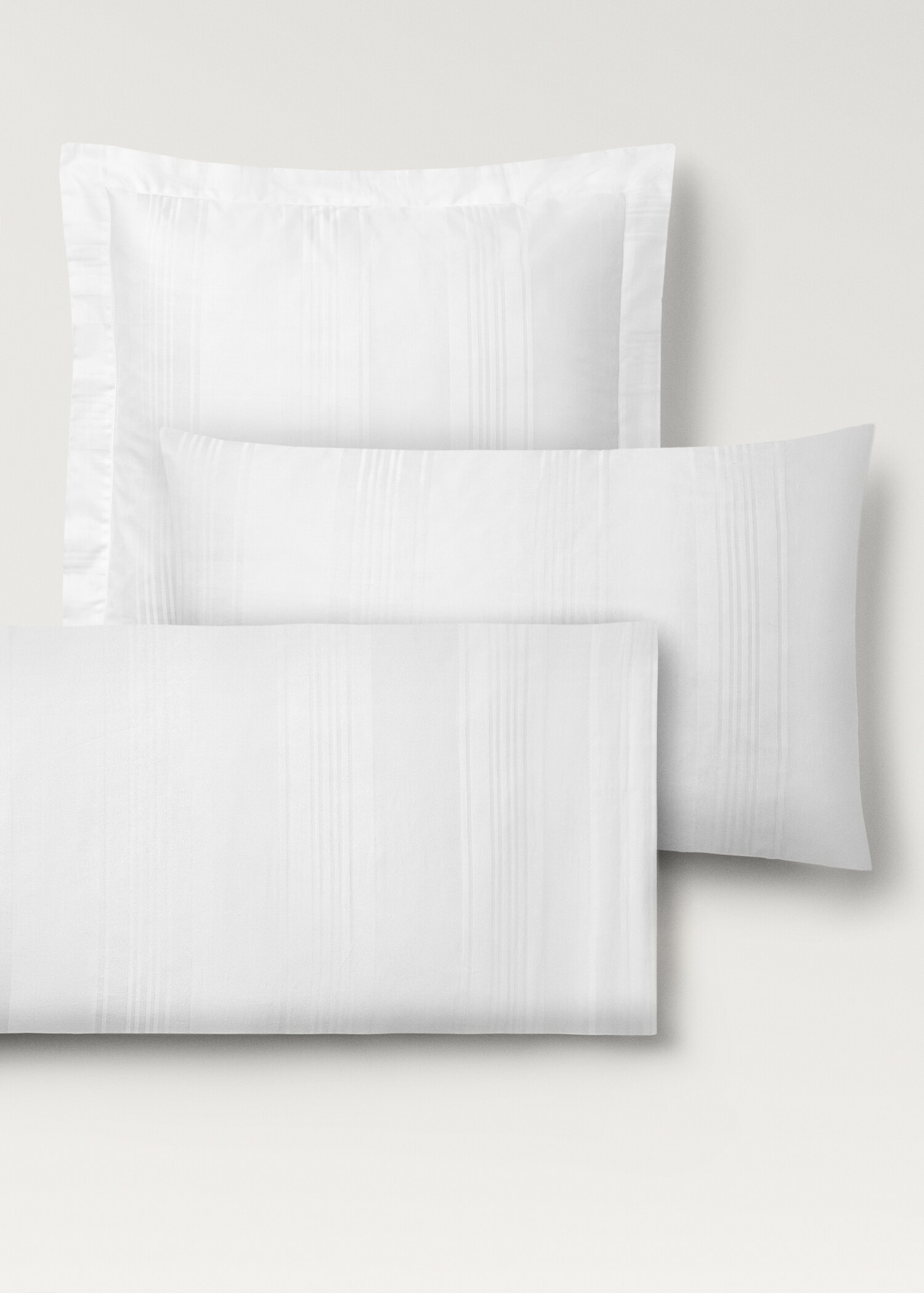 Dos fundas almohada algodón satén 300 hilos rayas 60x60 cm - Detalle del artículo 4