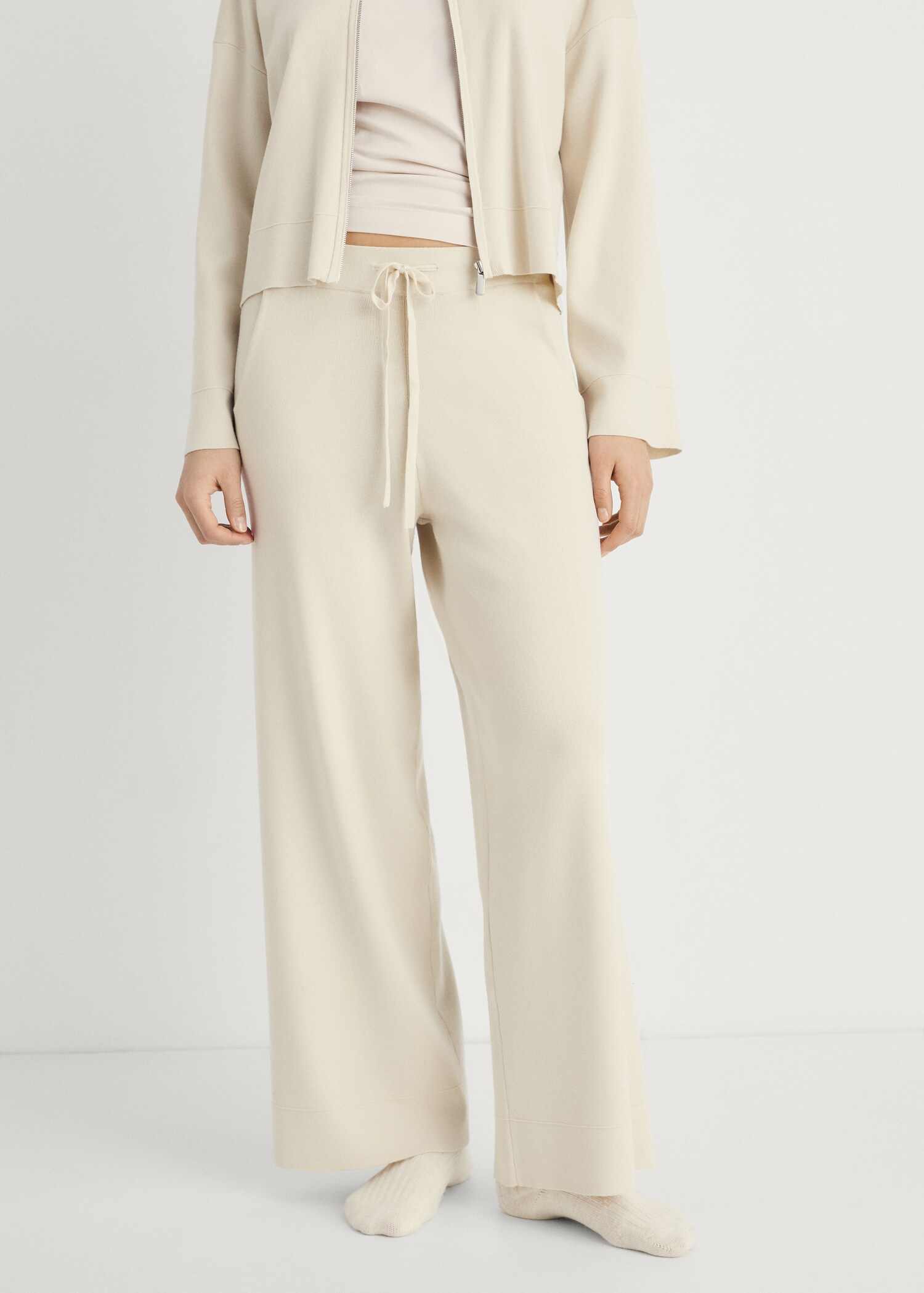 Ribbed knit trousers - Medium plane
