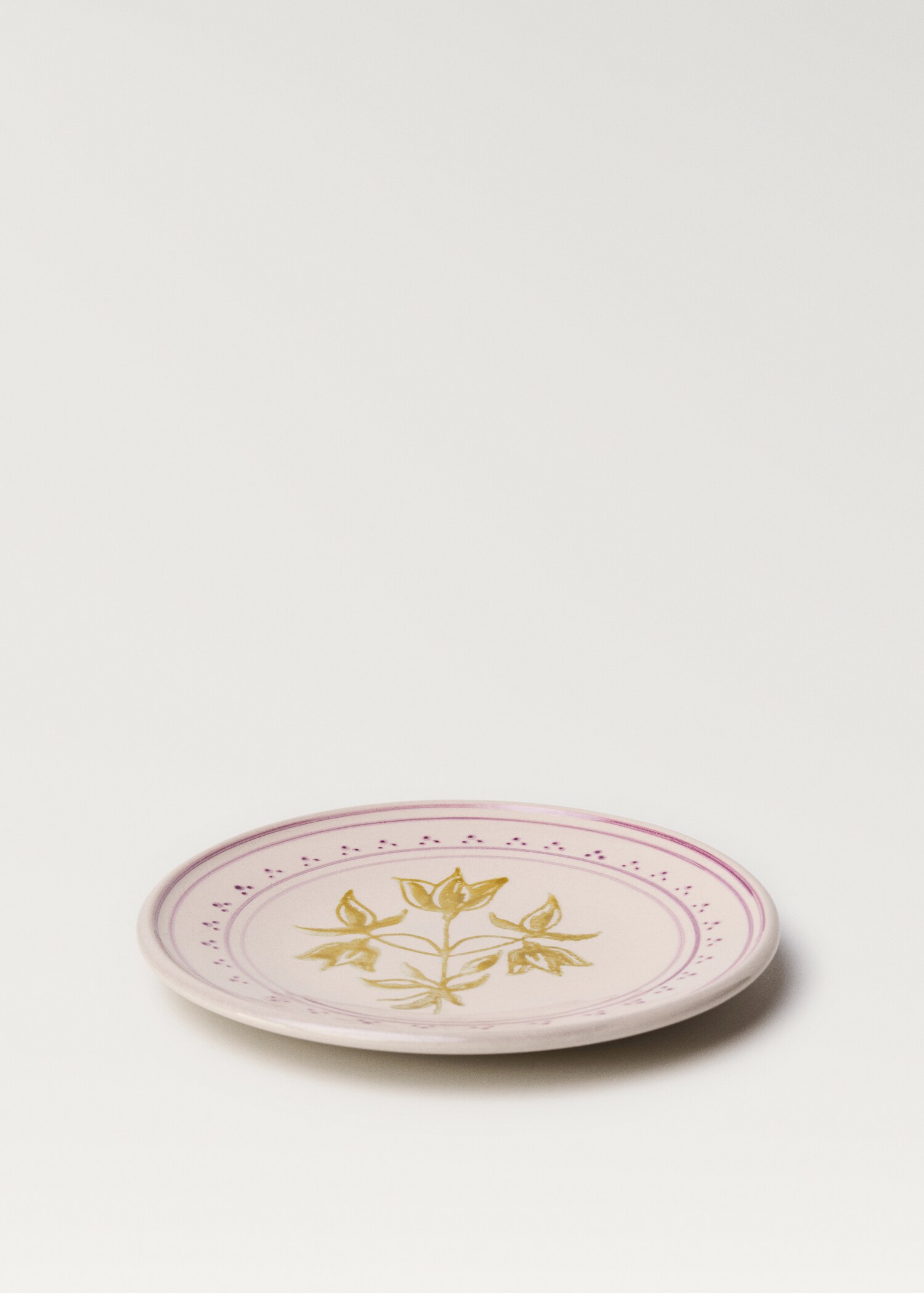 Plato postre terracota pintado a mano - Detalle del artículo 1