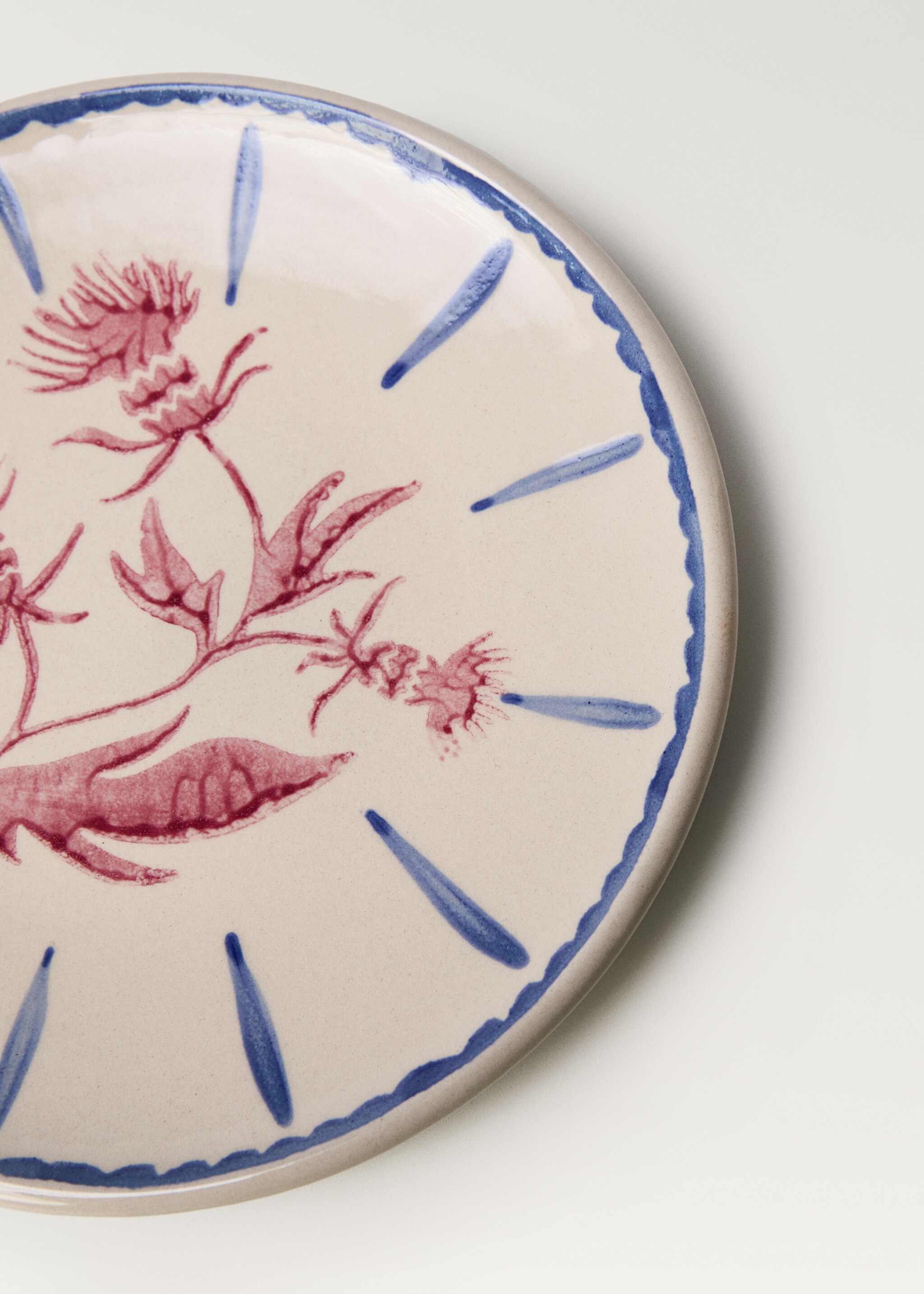 Plato postre terracota pintado a mano - Detalle del artículo 2