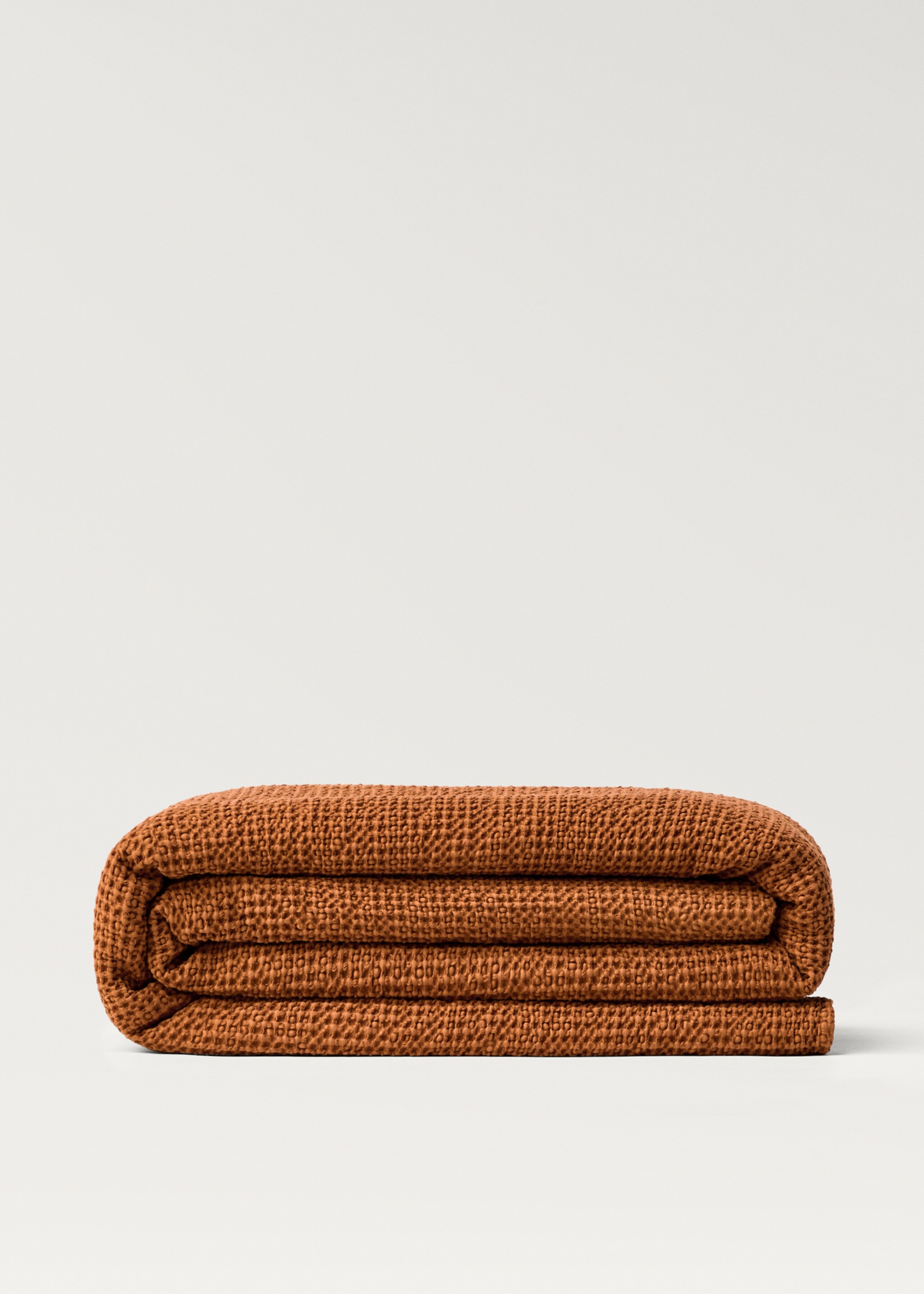 Garment-dyed waffle cotton bedspread for 130/150 cm bed - Article without model