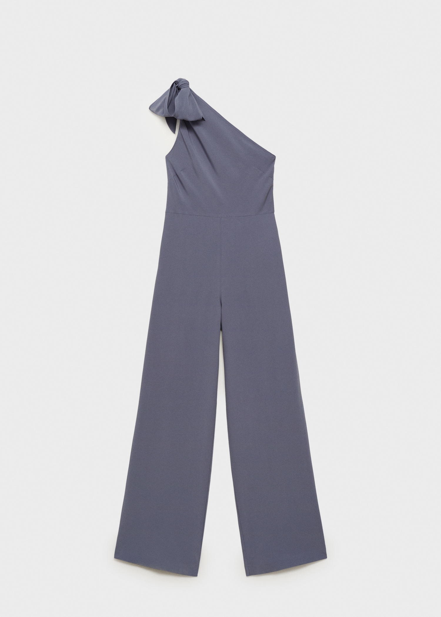 Asymmetrical satin jumpsuit with bow - Article without model
