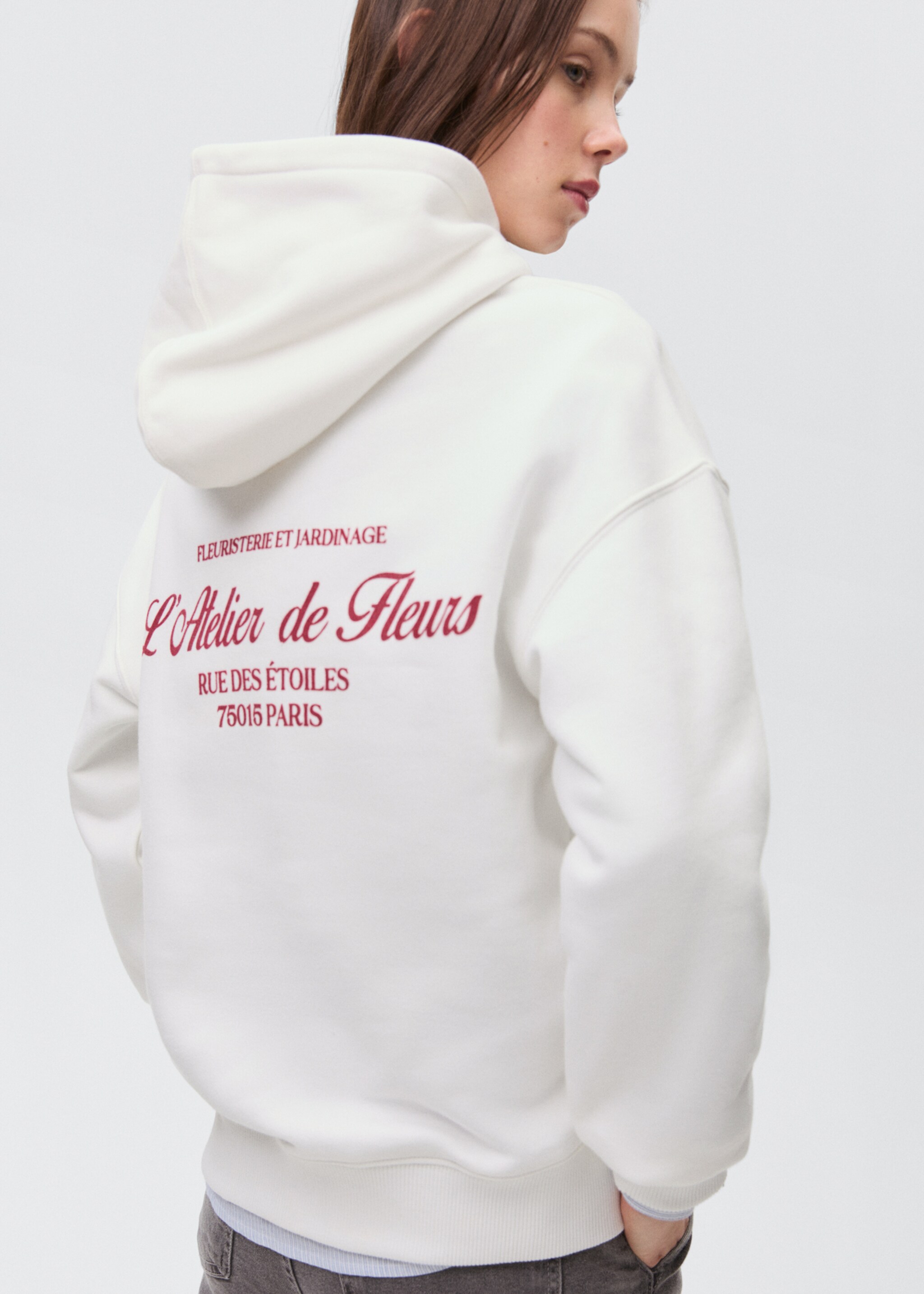 Sweat-shirt capuche message - Verso de l’article