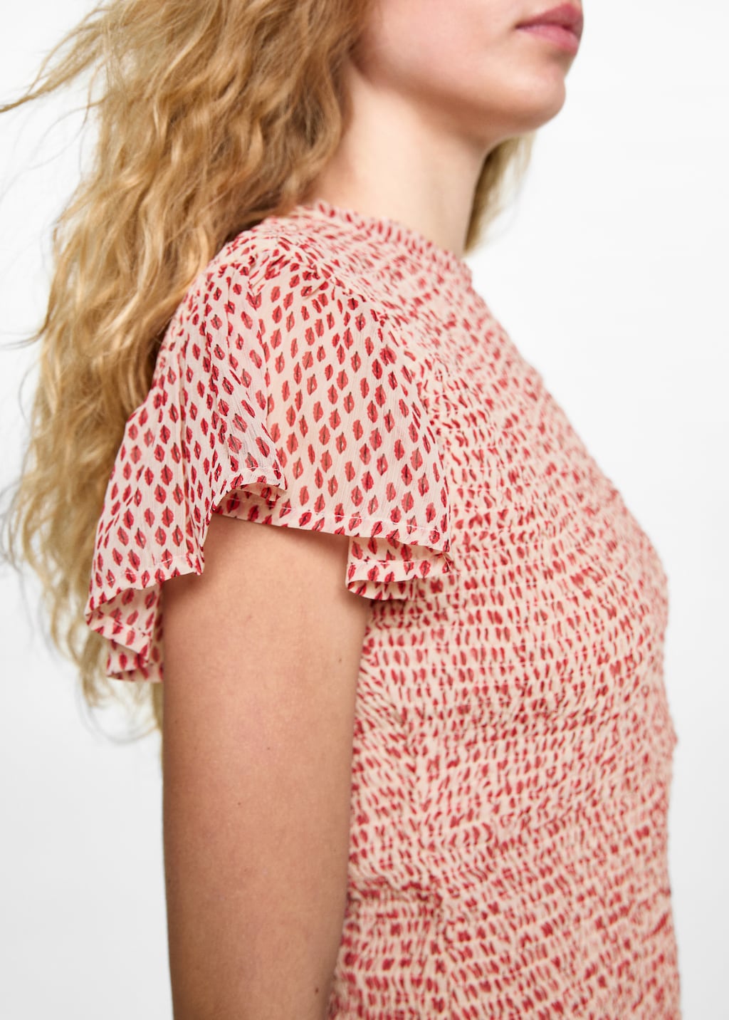 Printed ruched dress