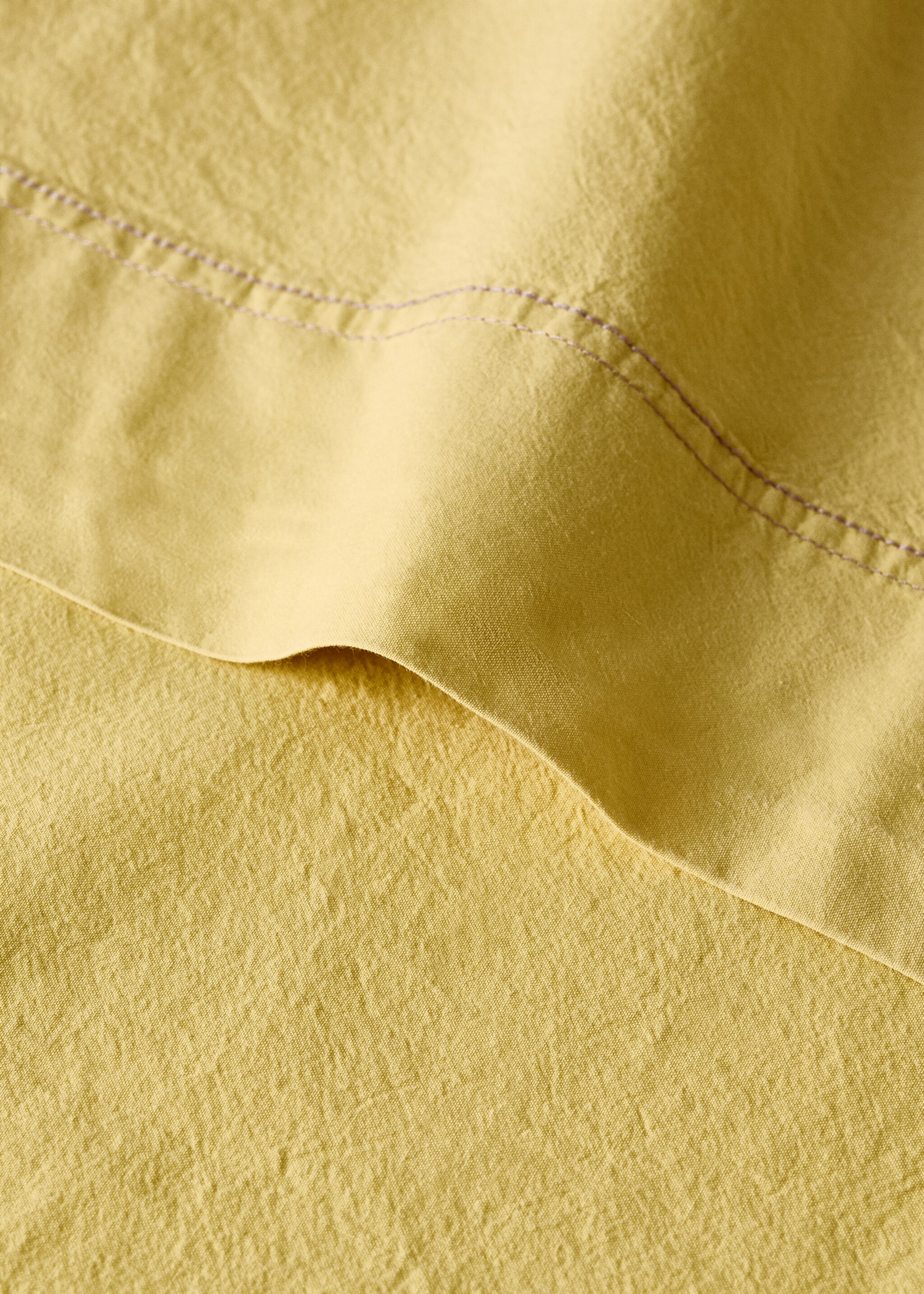 Children's washed cotton double-stitched pillowcase 30x50 cm - Details of the article 2, Mustard. Ref: 87053317-00.
