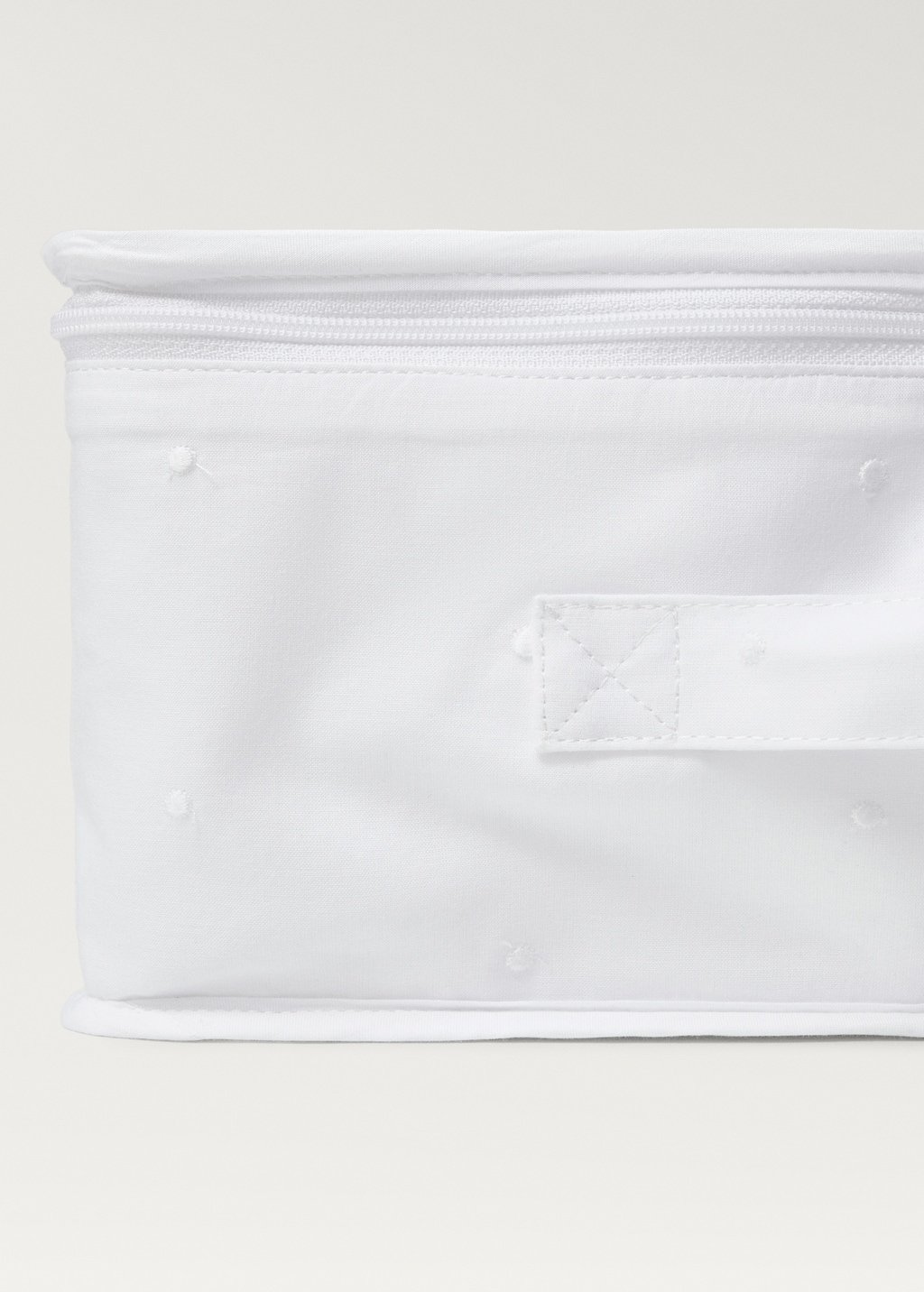 Organising box with embroidered details