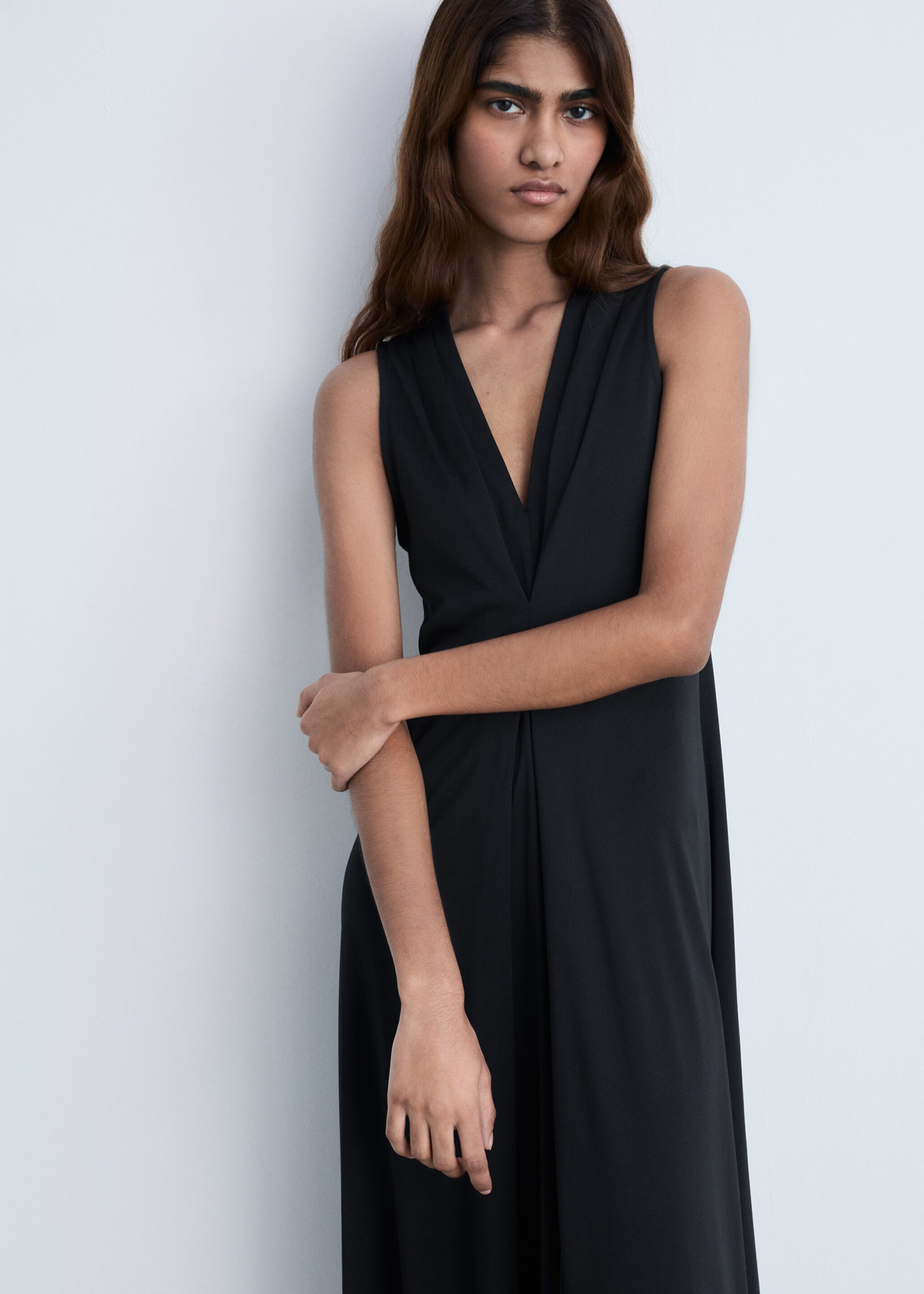 V-neck knitted dress - Medium plane