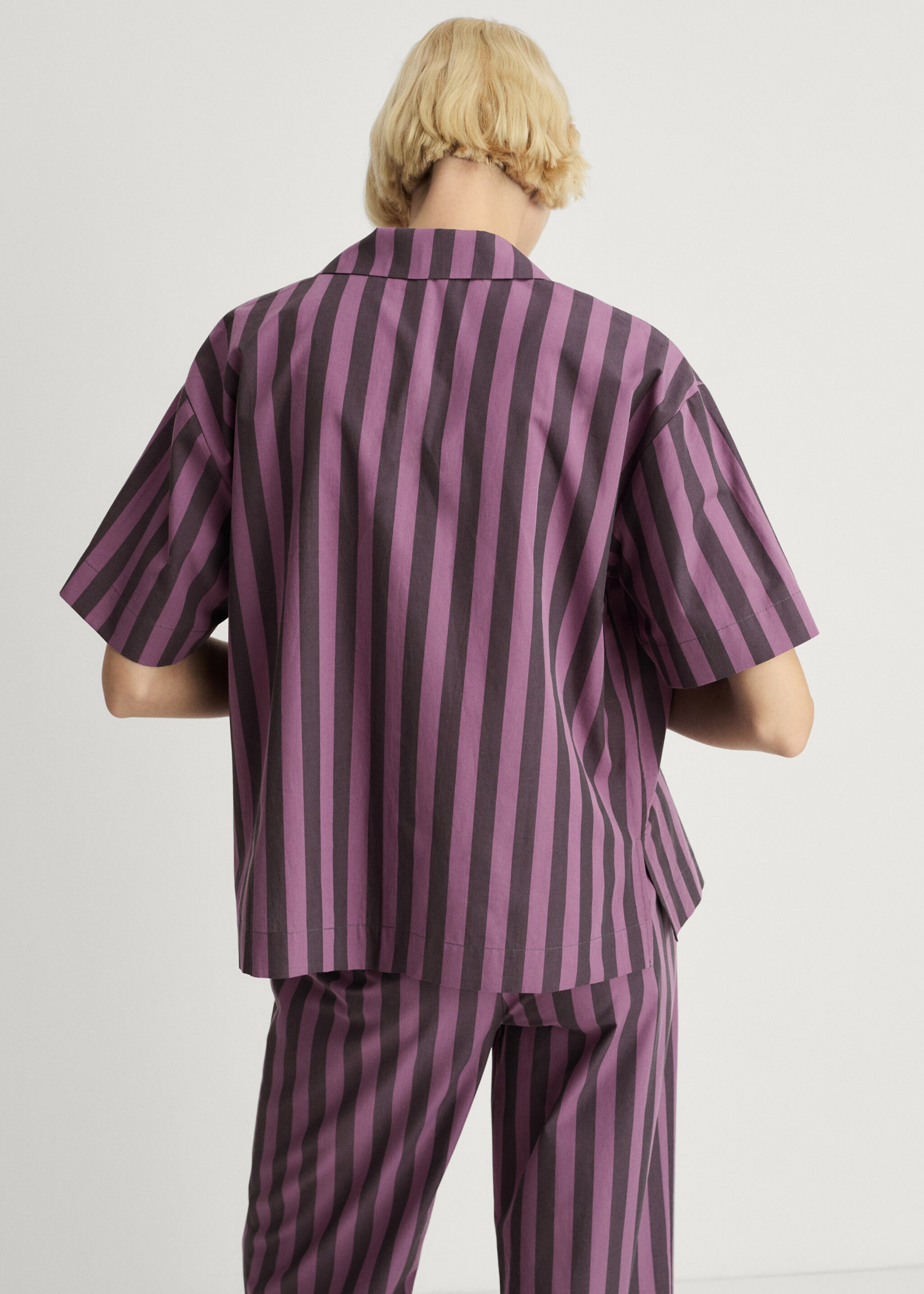 Camisa corta raya tejida bicolor - Reverso del artículo
