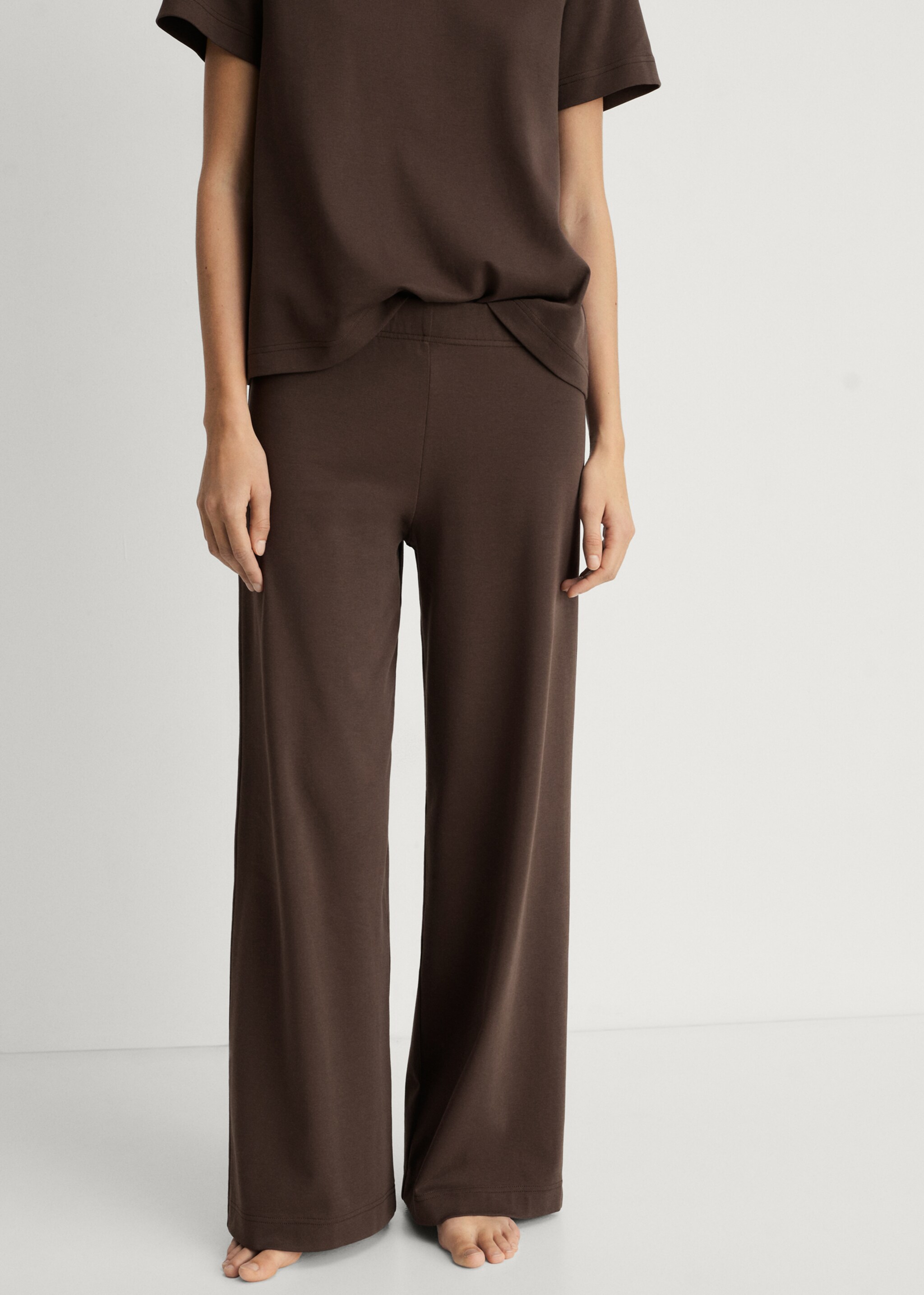 Plain cotton pyjama trousers - Medium plane