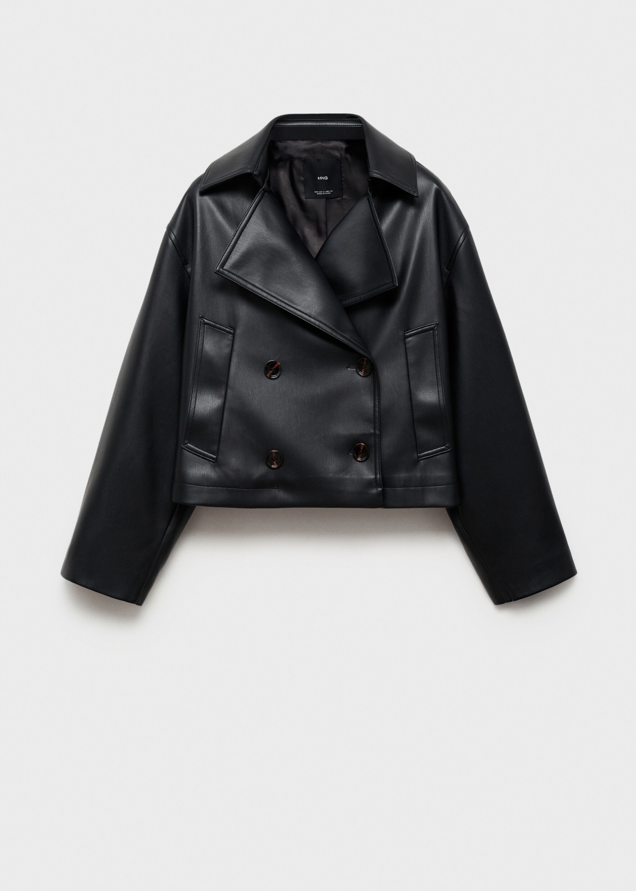 Leather-effect cropped jacket - Article without model