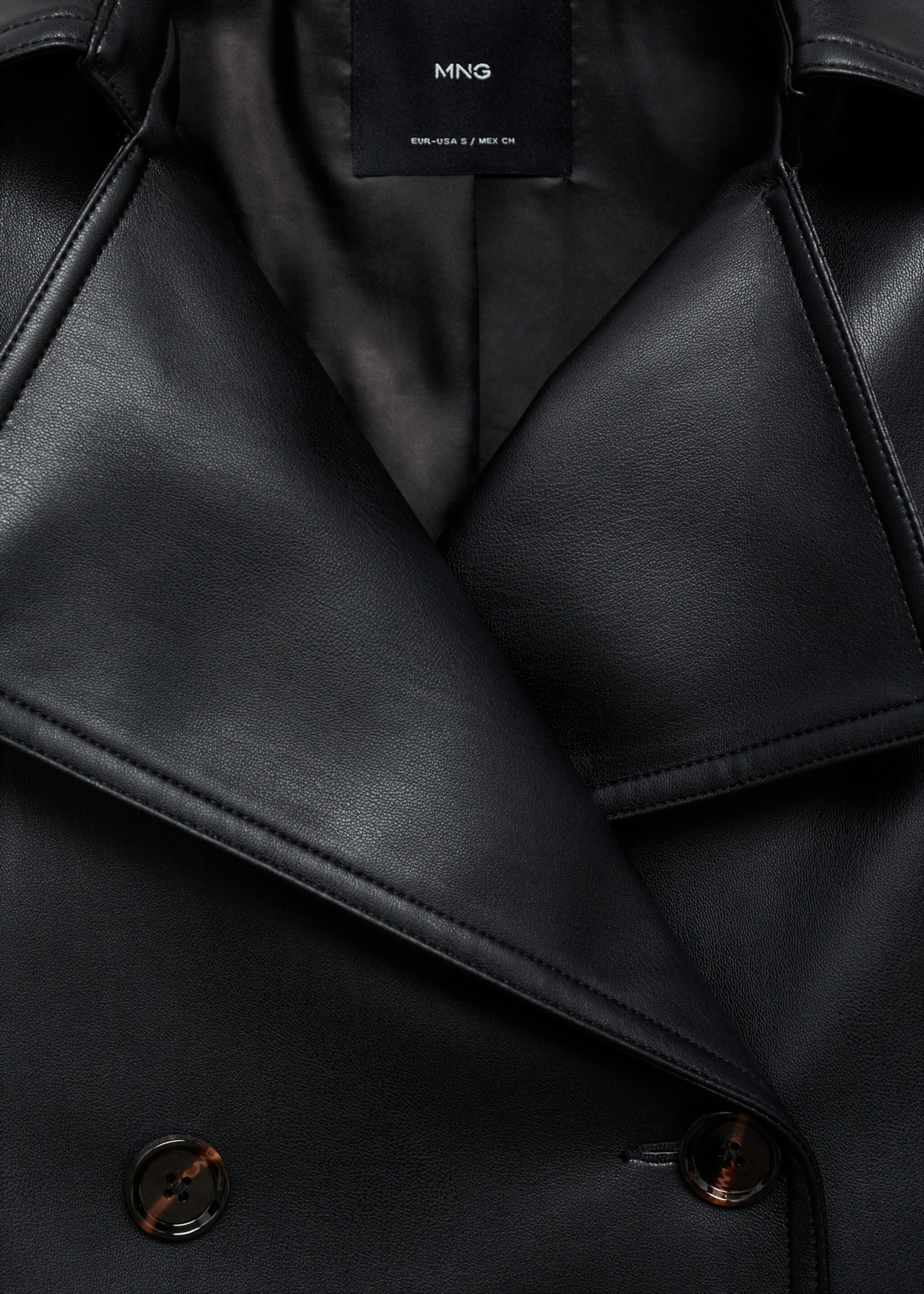 Leather-effect cropped jacket - Details of the article 8