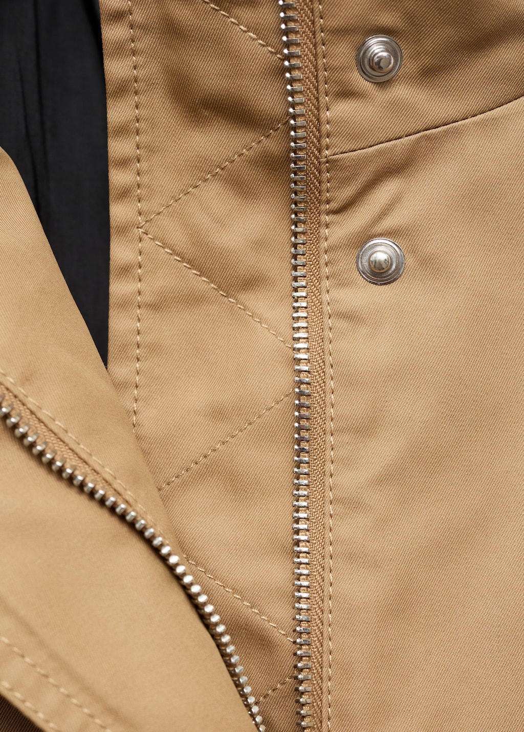 Mango Cotton barn jacket with gathered hem
