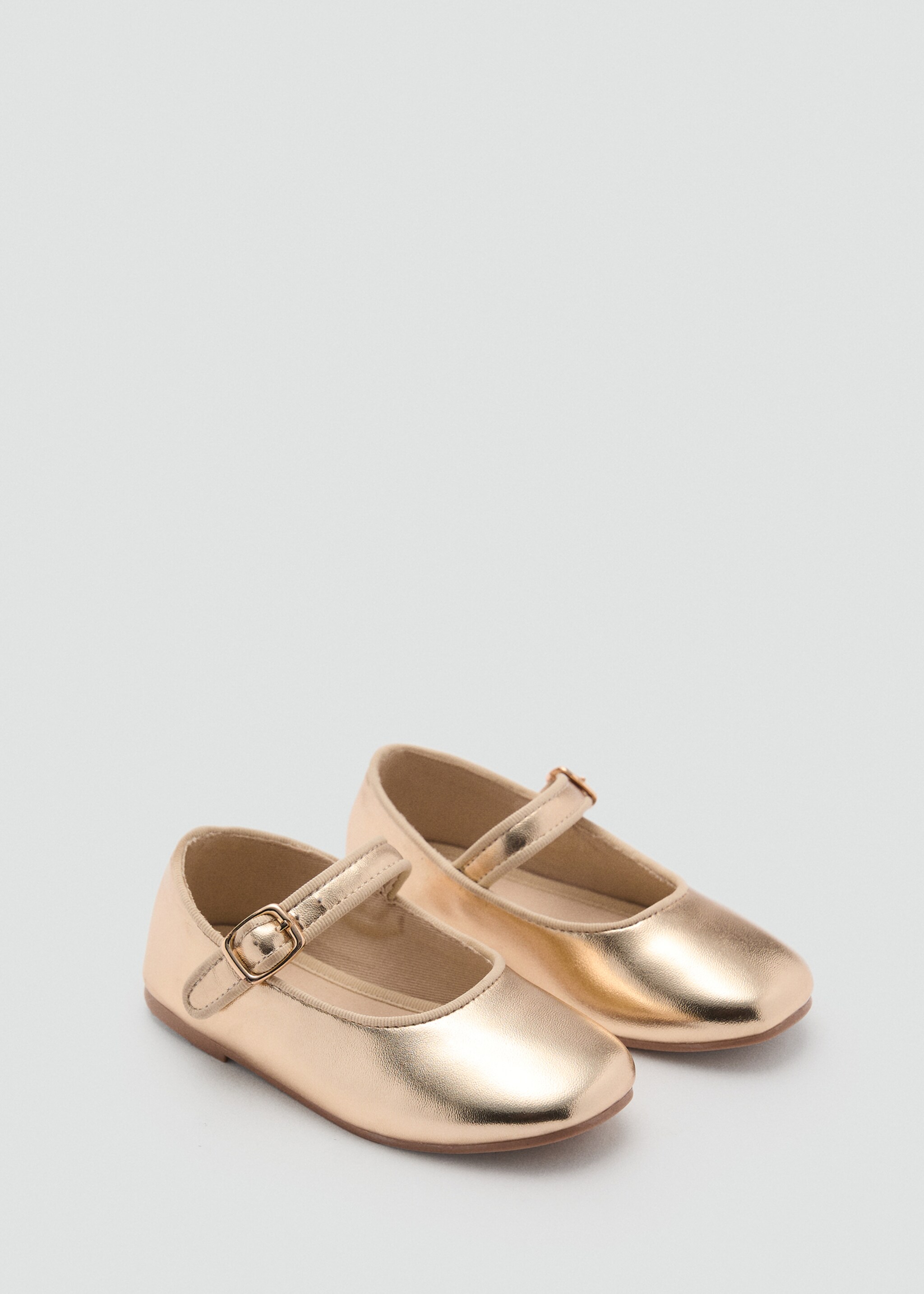 Metallisierte Riemchen-Ballerinas - Mittlere Ansicht