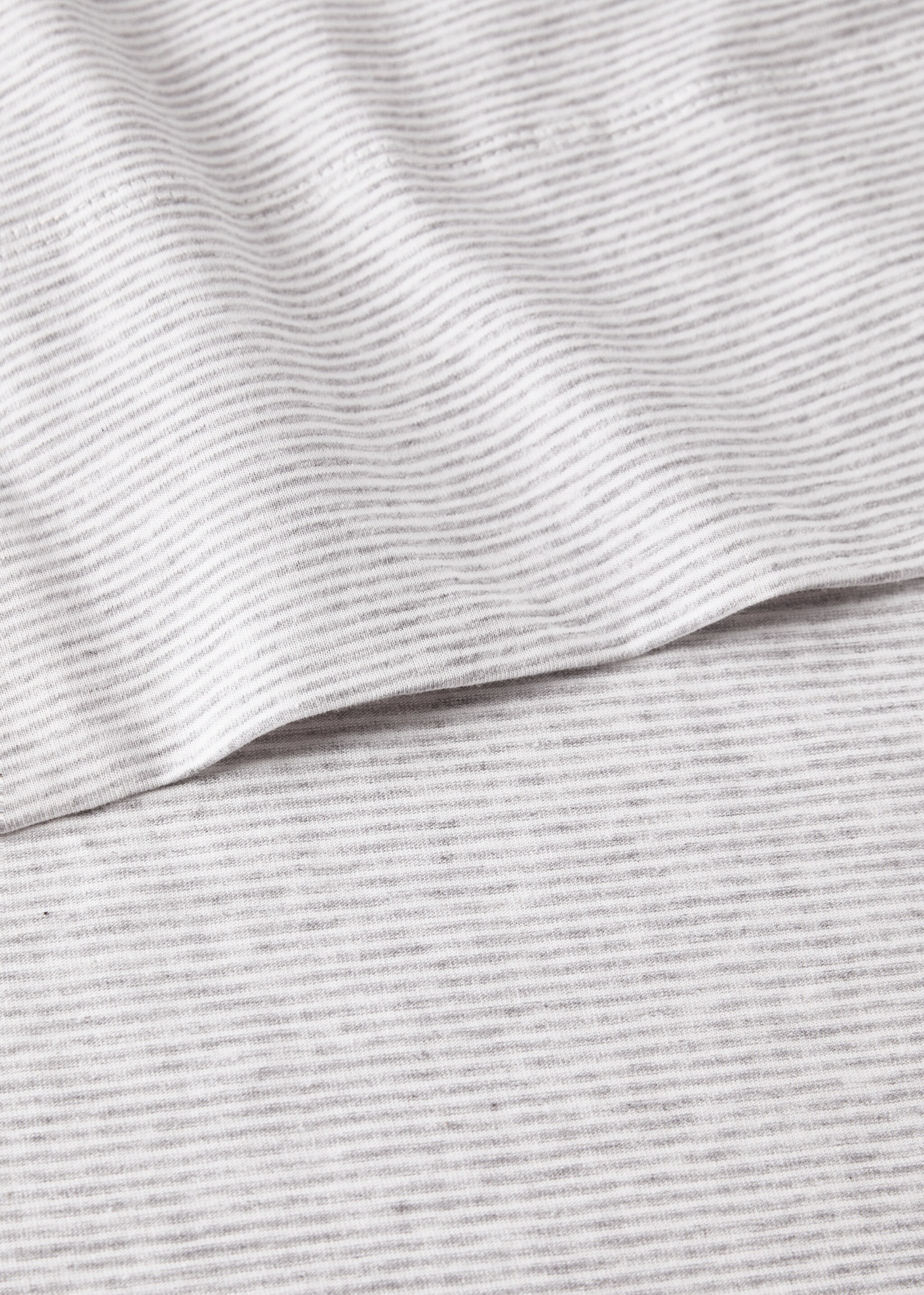 Cotton striped children's top sheet for 90cm bed - Details of the article 1, Grey. Ref: 87054084-00.