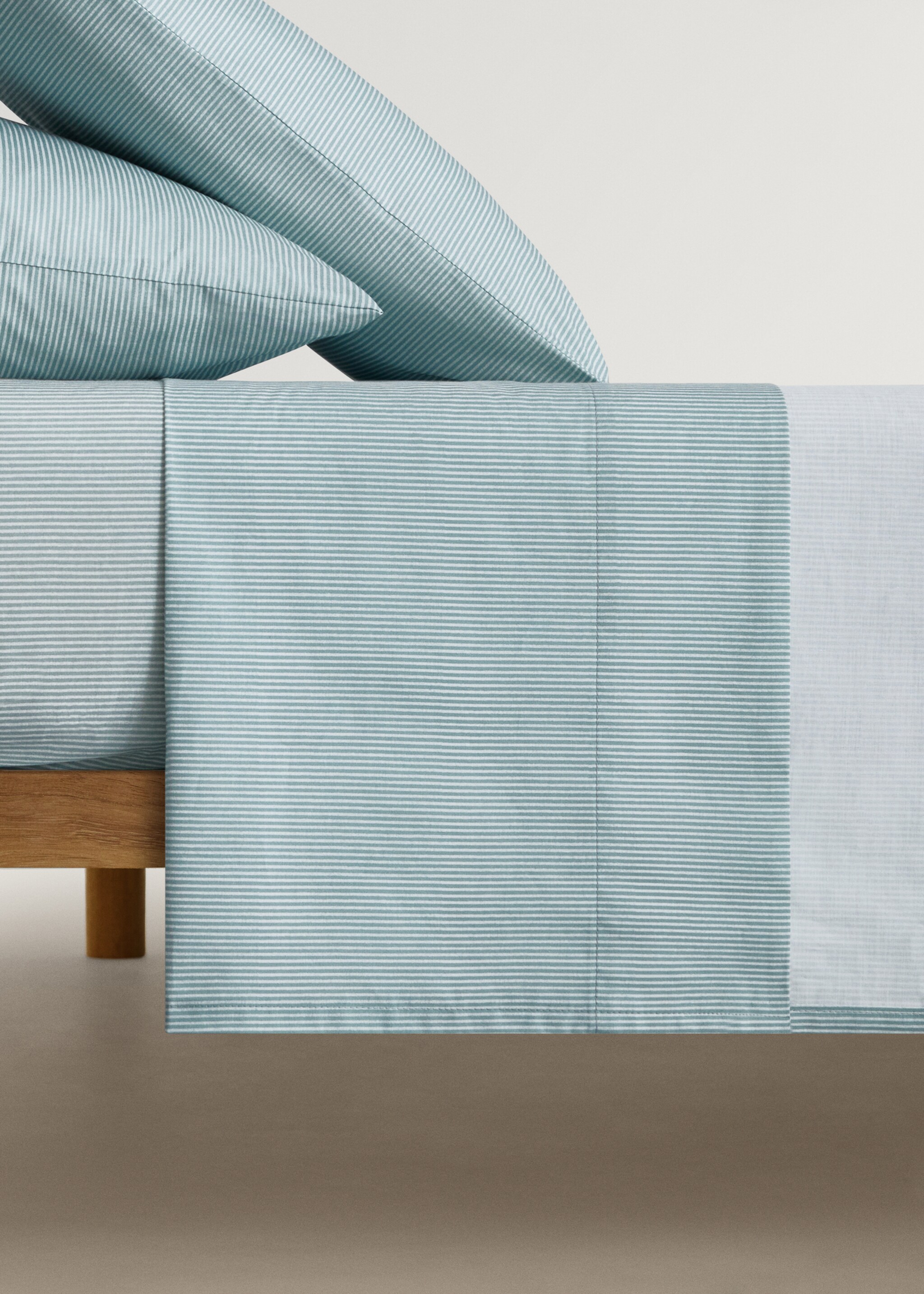 Lençol de cima de criança de percal às riscas (cama 90 cm) - Artigo sem modelo