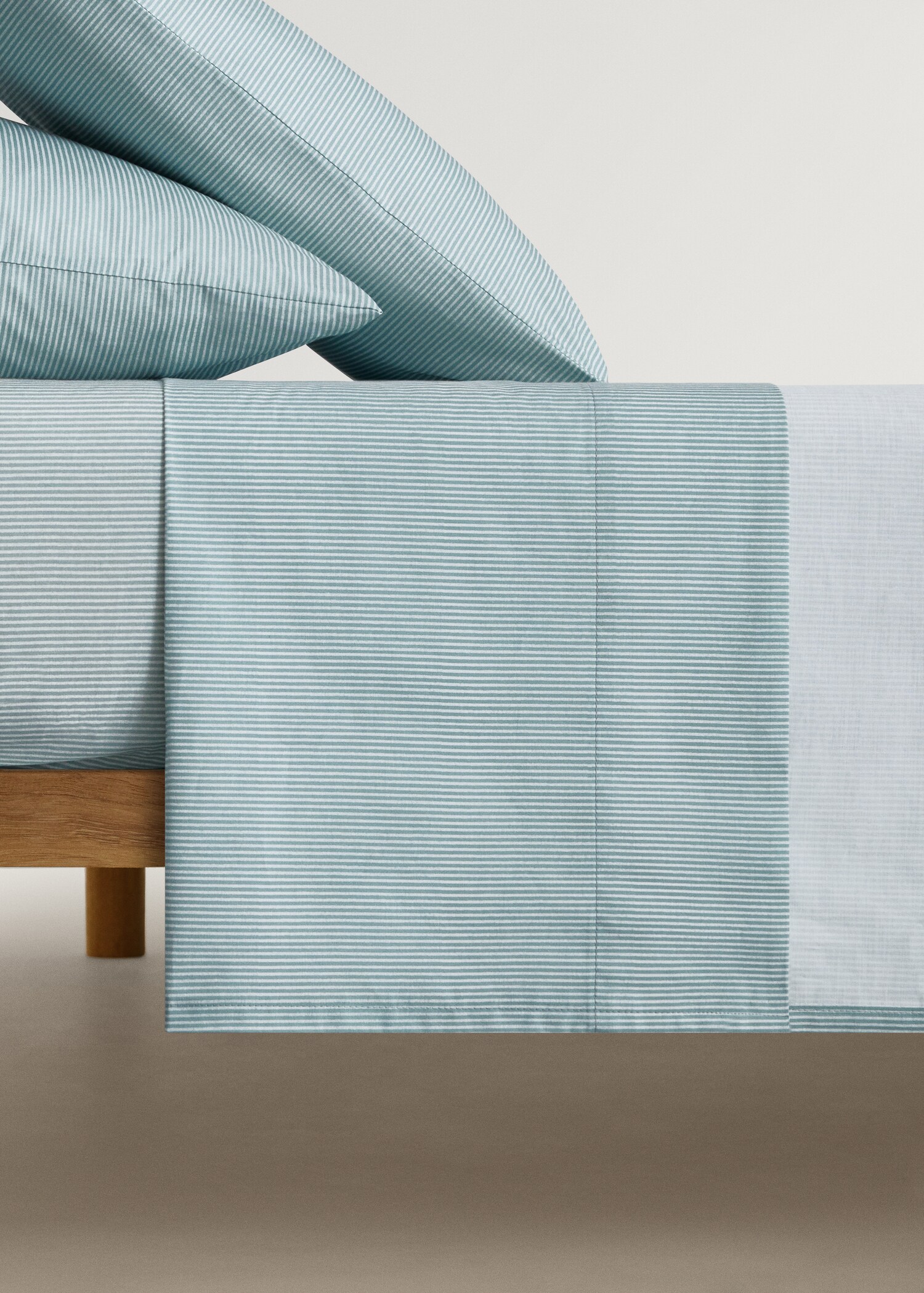 Lençol de cima de criança de percal às riscas (cama 90 cm) - Artigo sem modelo