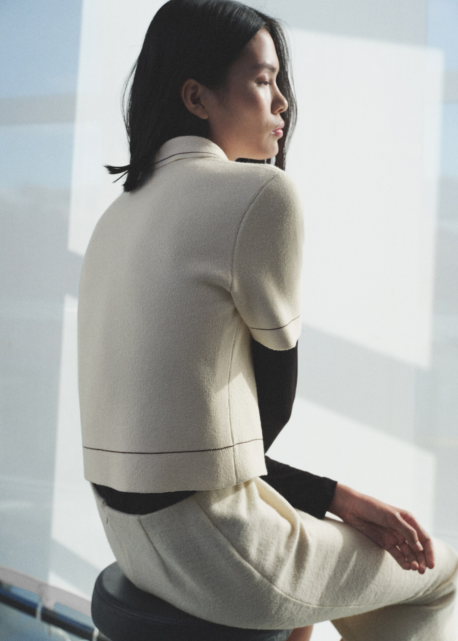 Cardigan crop liserés contrastés - Détail de l'article 2