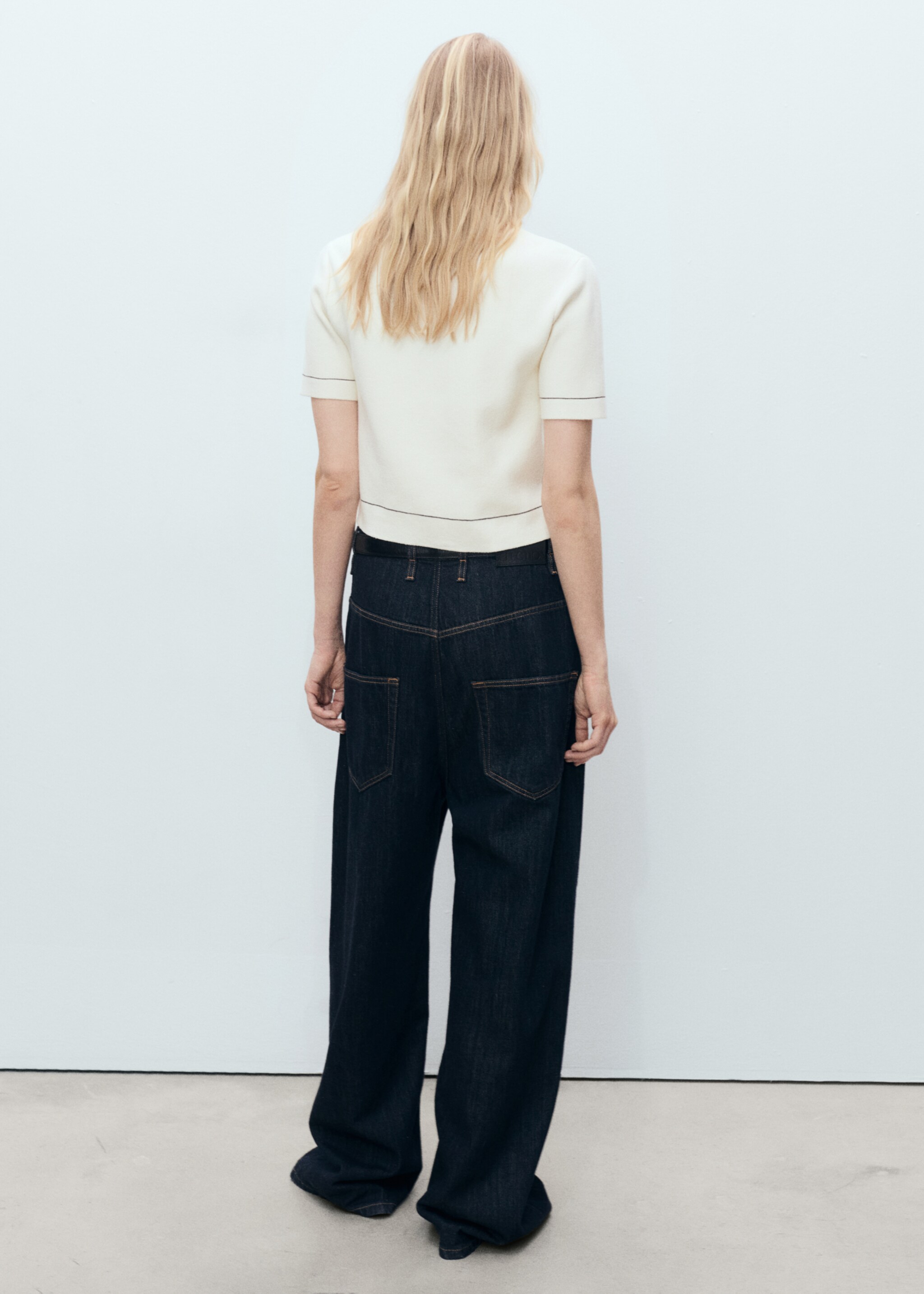 Cardigan crop liserés contrastés - Verso de l’article