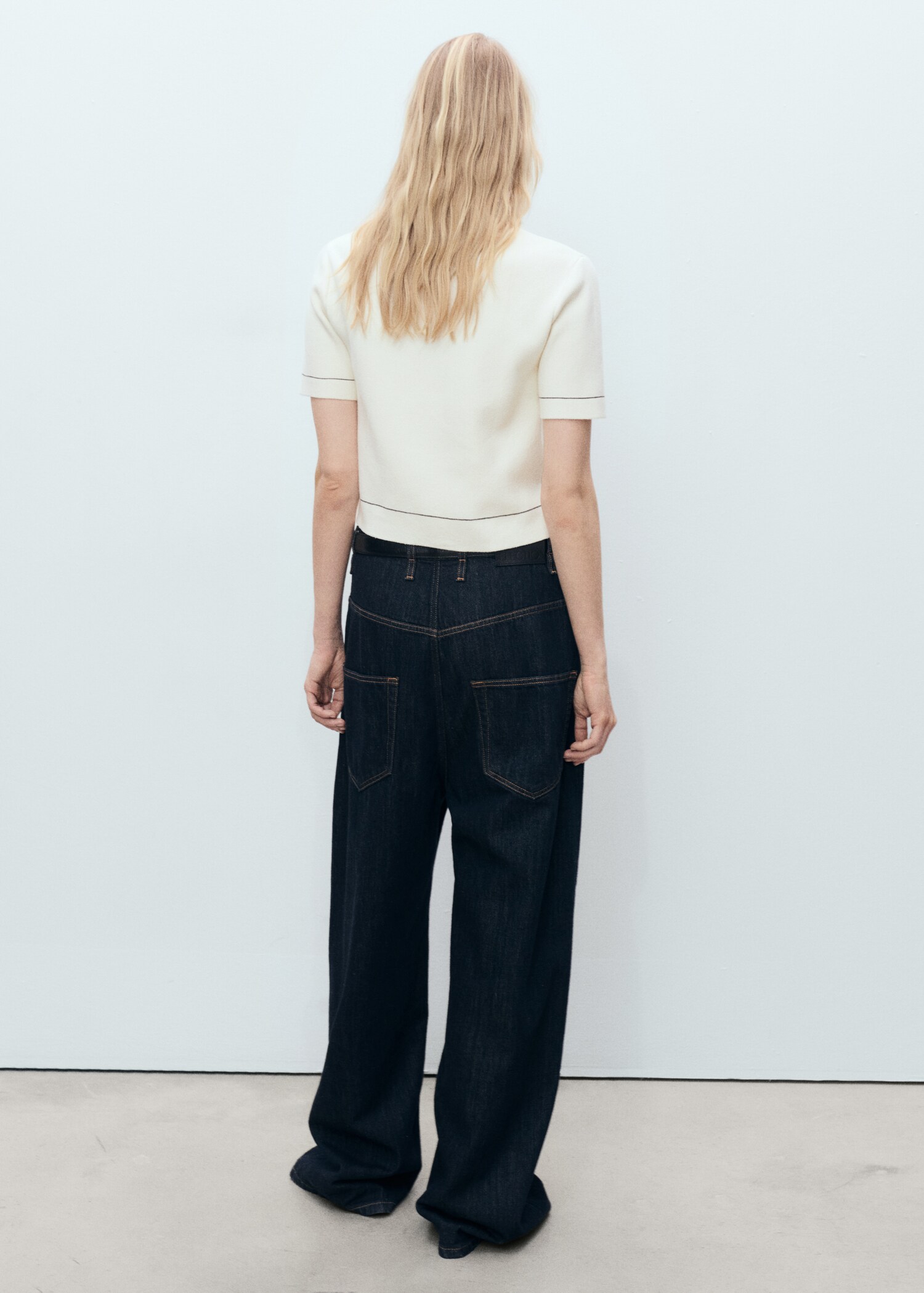 Cardigan crop liserés contrastés - Verso de l’article
