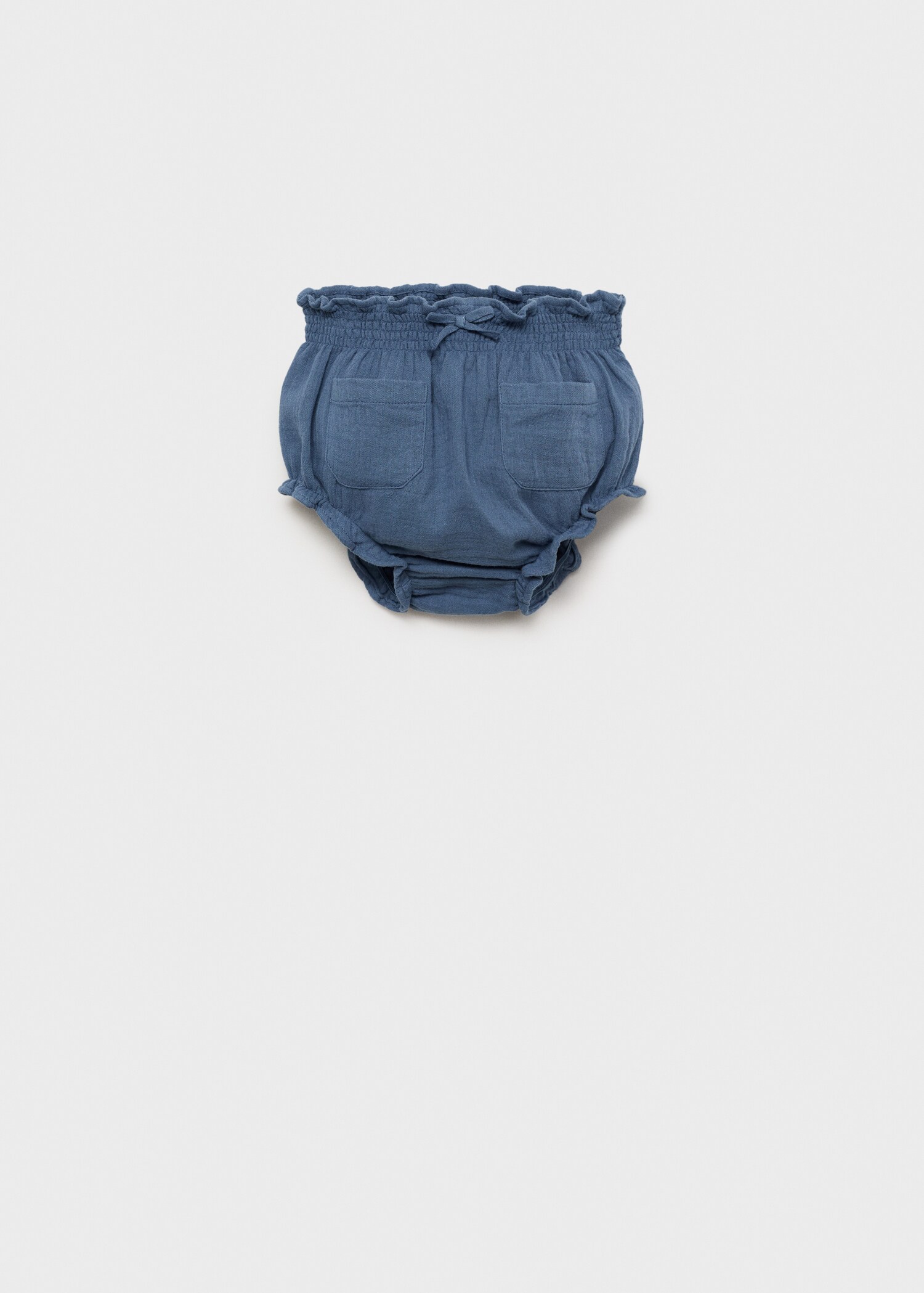Pantaloni scurți din bumbac cu aspect de denim - Articol fără model