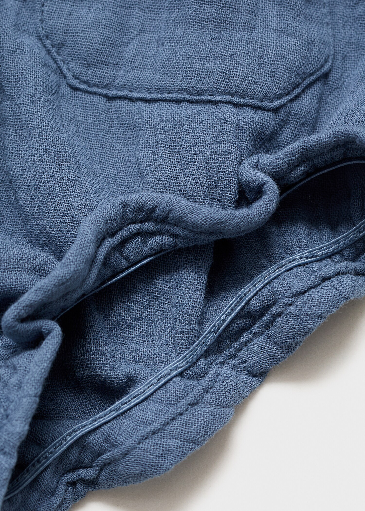 Pantaloni scurți din bumbac cu aspect de denim - Detaliu al articolului 0