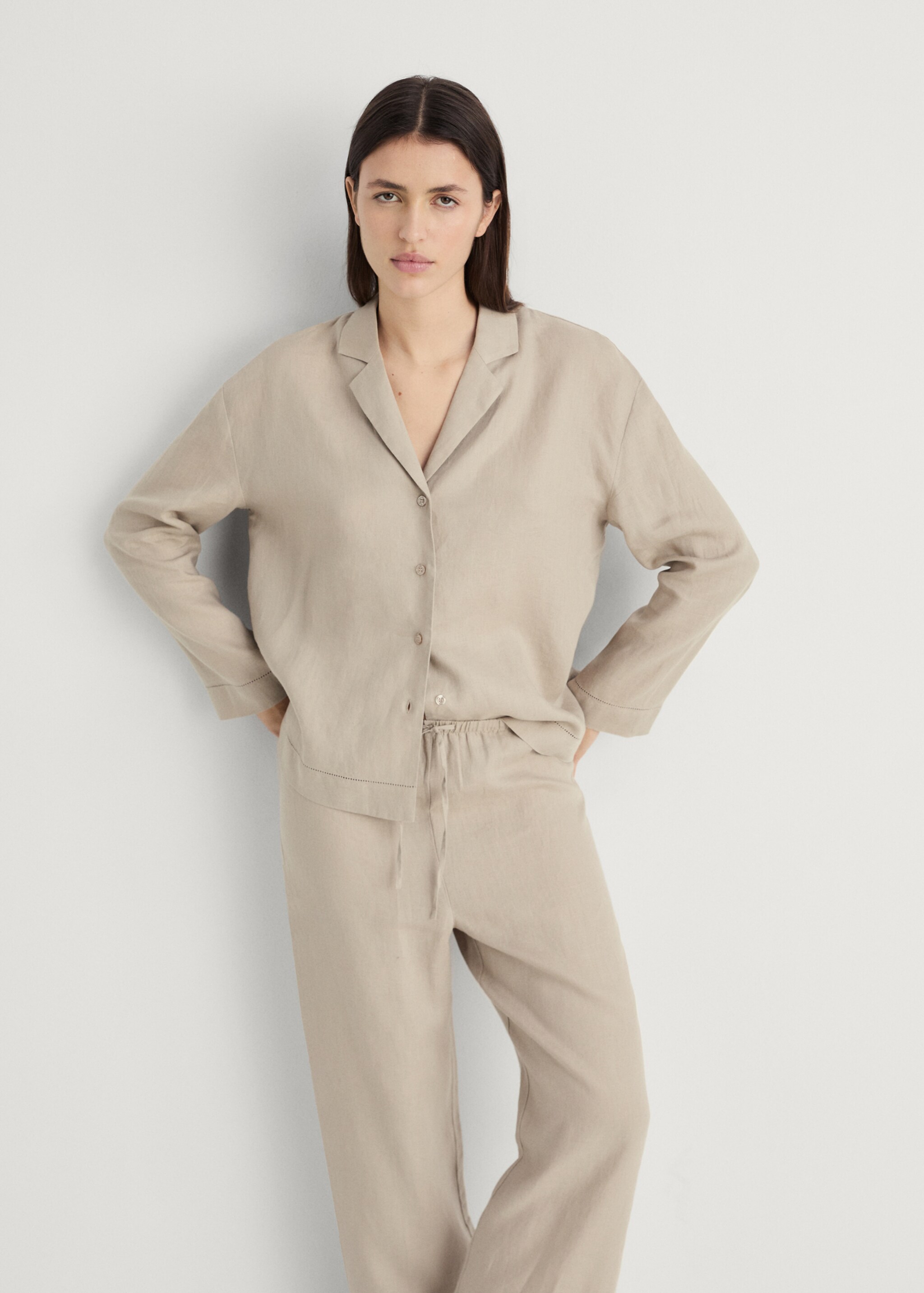 Linen-blend trousers - Details of the article 1