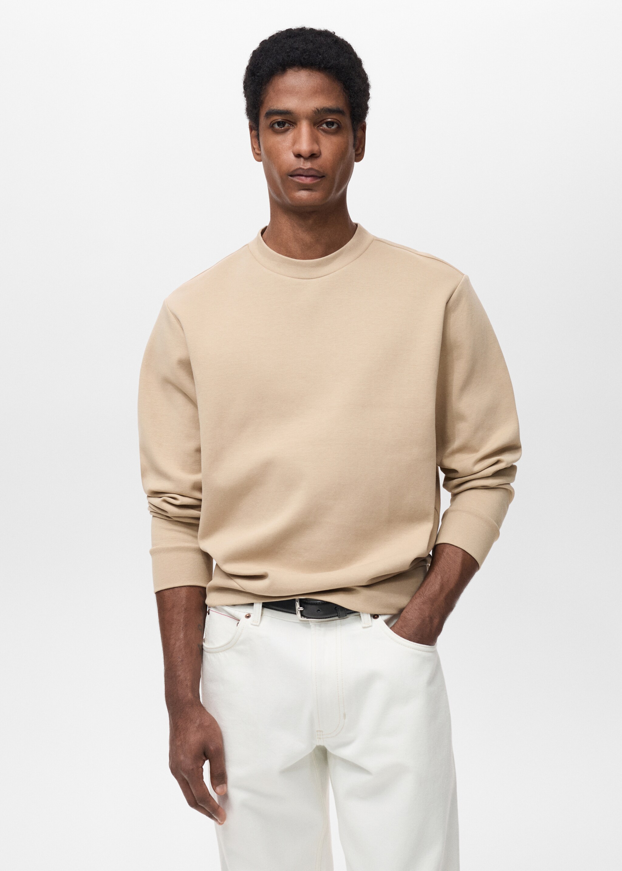 Regular-Fit-Sweatshirt aus Baumwolle - Mittlere Ansicht
