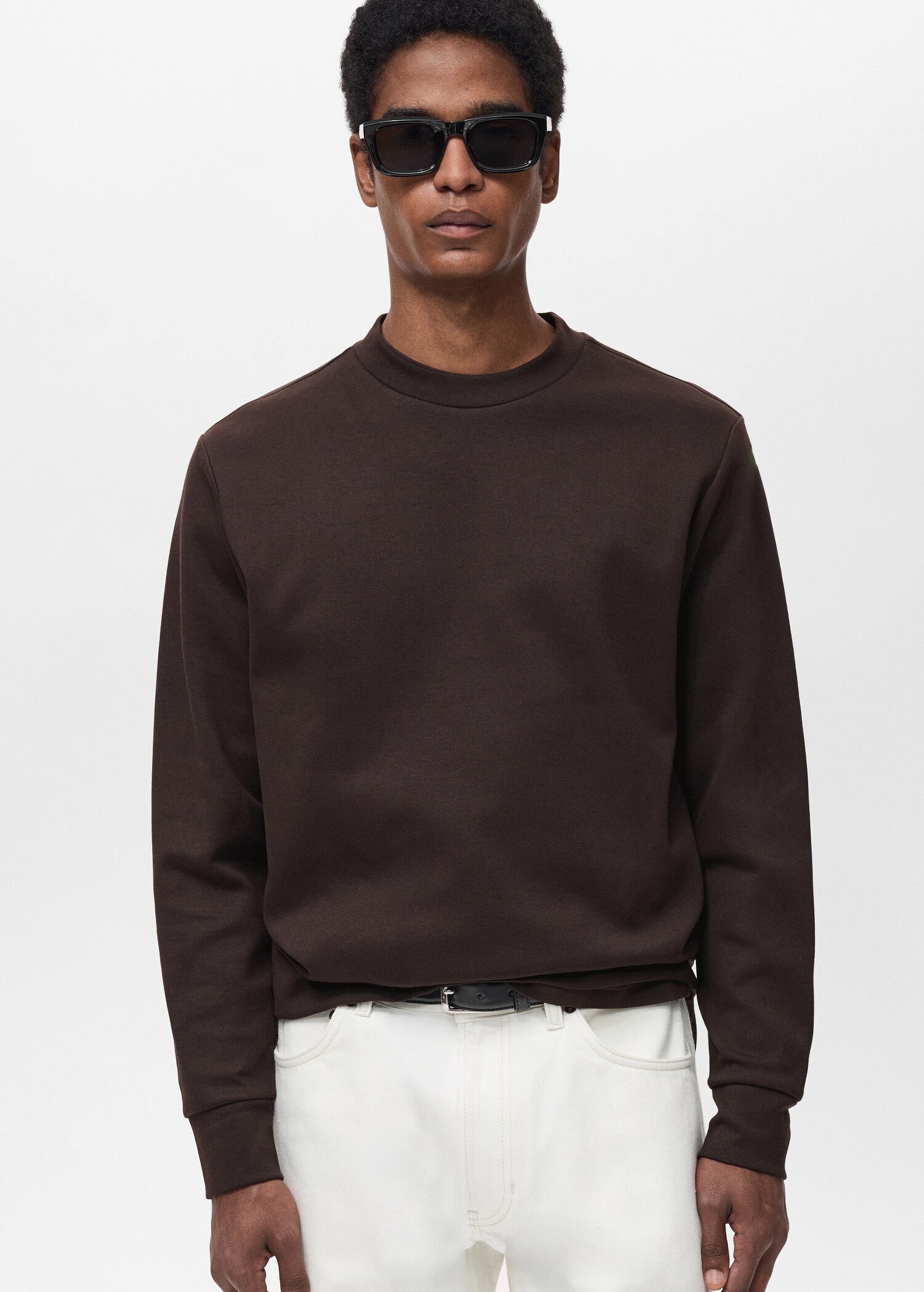 Regular kesim pamuklu sweatshirt - Orta plan