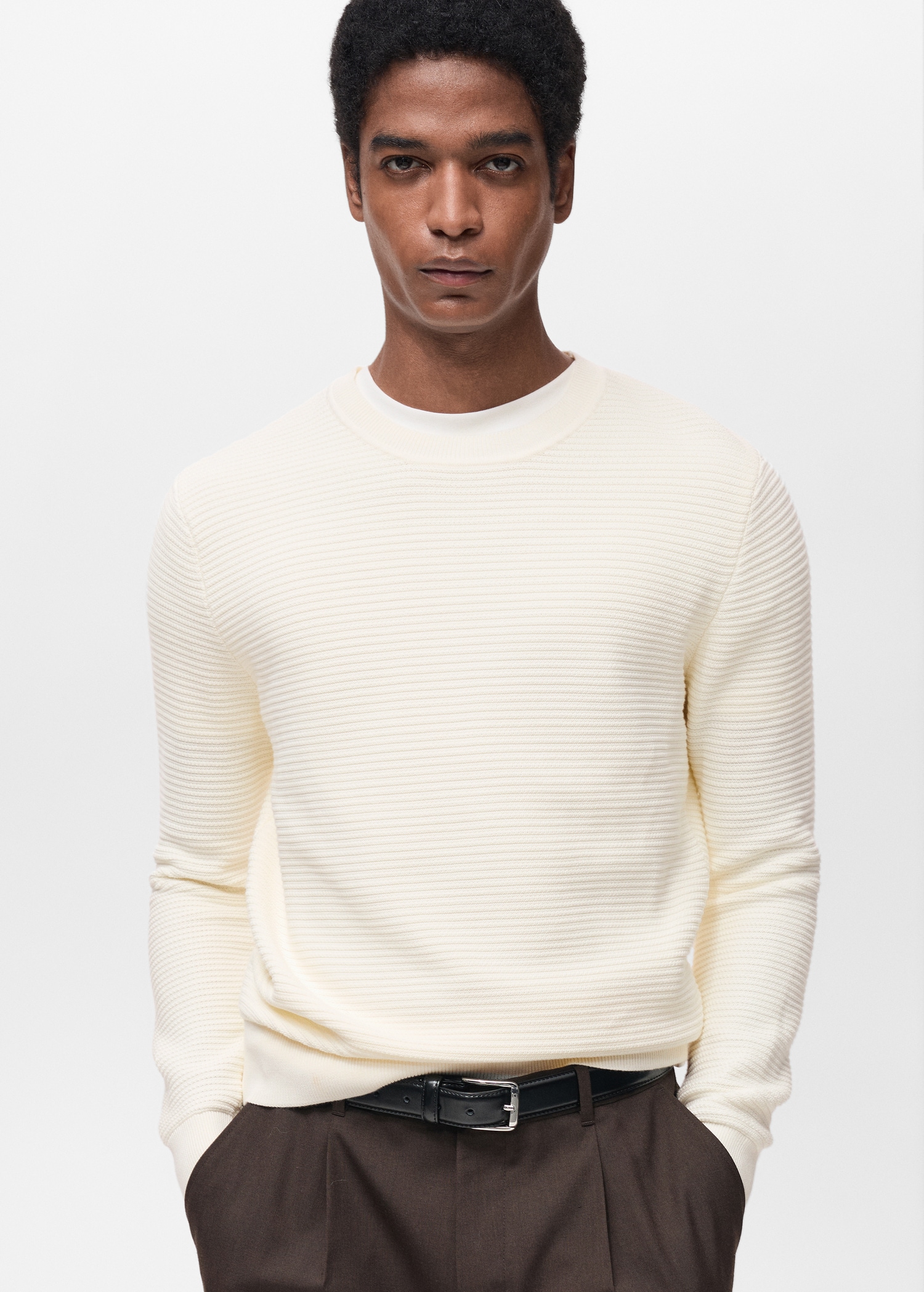Sweater Pull Homme Mango Pull 100 Coton Tressé - Main Image