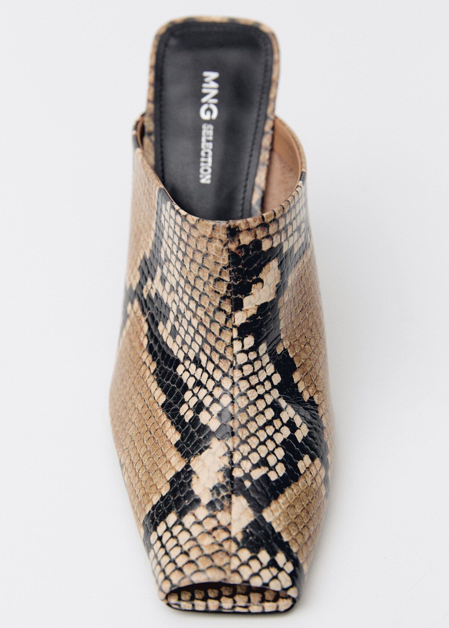 Chaussures talon en cuir ouvertes à l’arrière imprimé animal - Détail de l'article 2