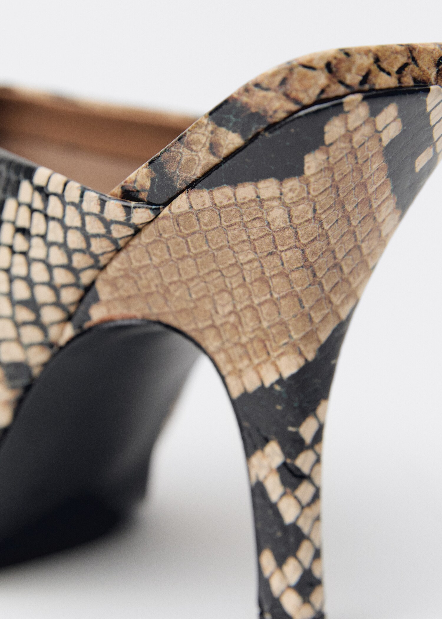 Chaussures talon en cuir ouvertes à l’arrière imprimé animal - Détail de l'article 3