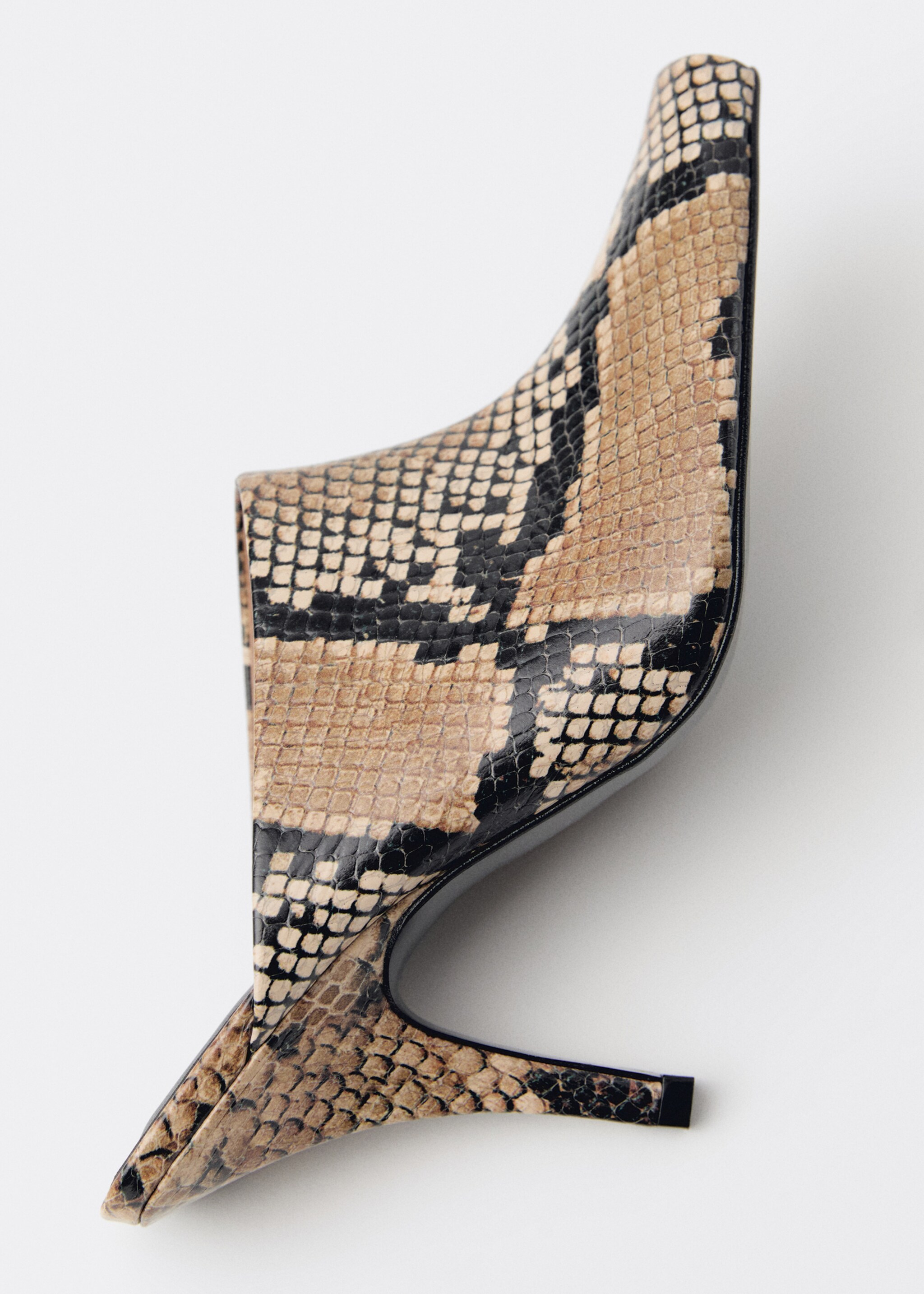 Chaussures talon en cuir ouvertes à l’arrière imprimé animal - Détail de l'article 4