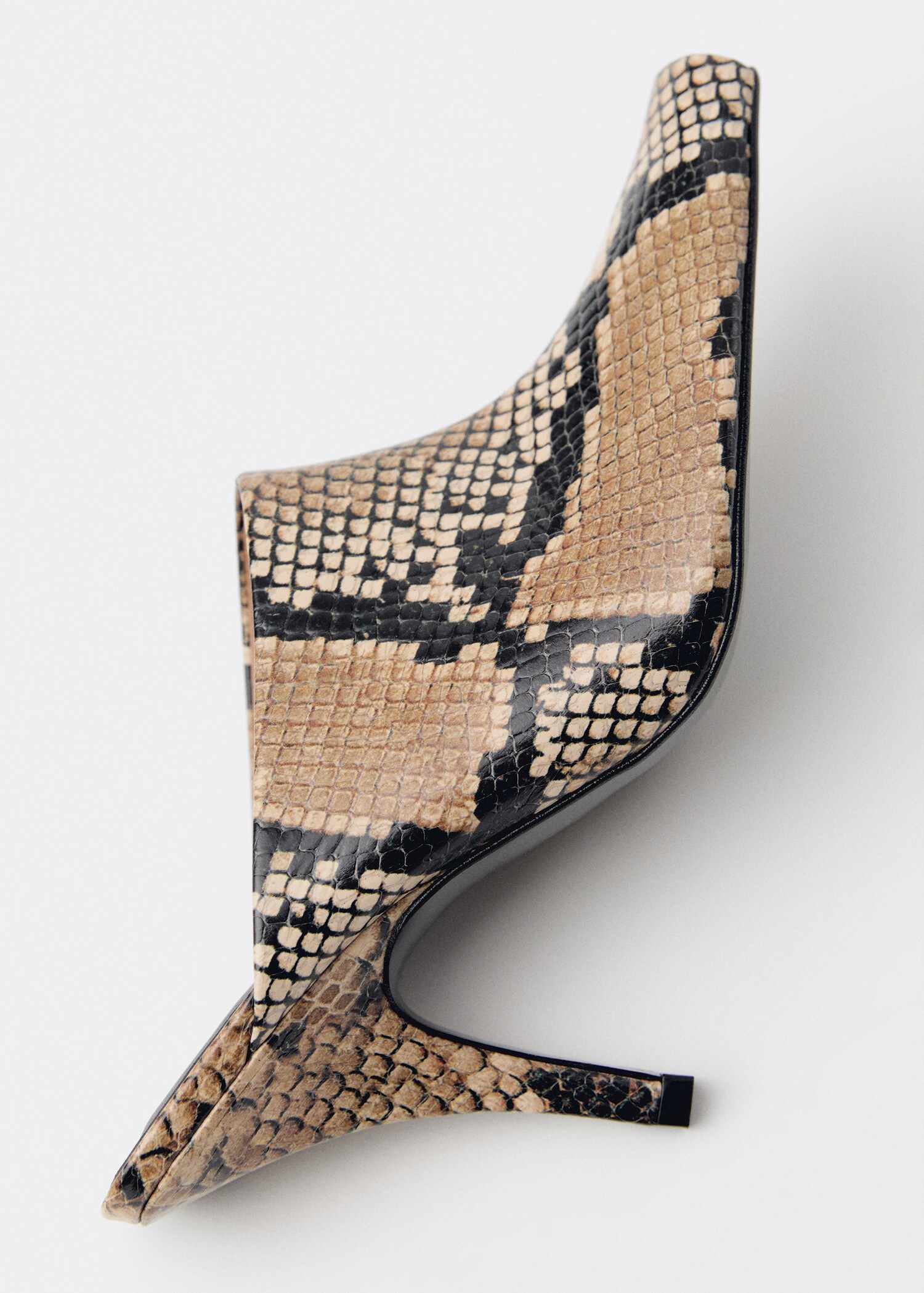 Chaussures talon en cuir ouvertes à l’arrière imprimé animal - Détail de l'article 4