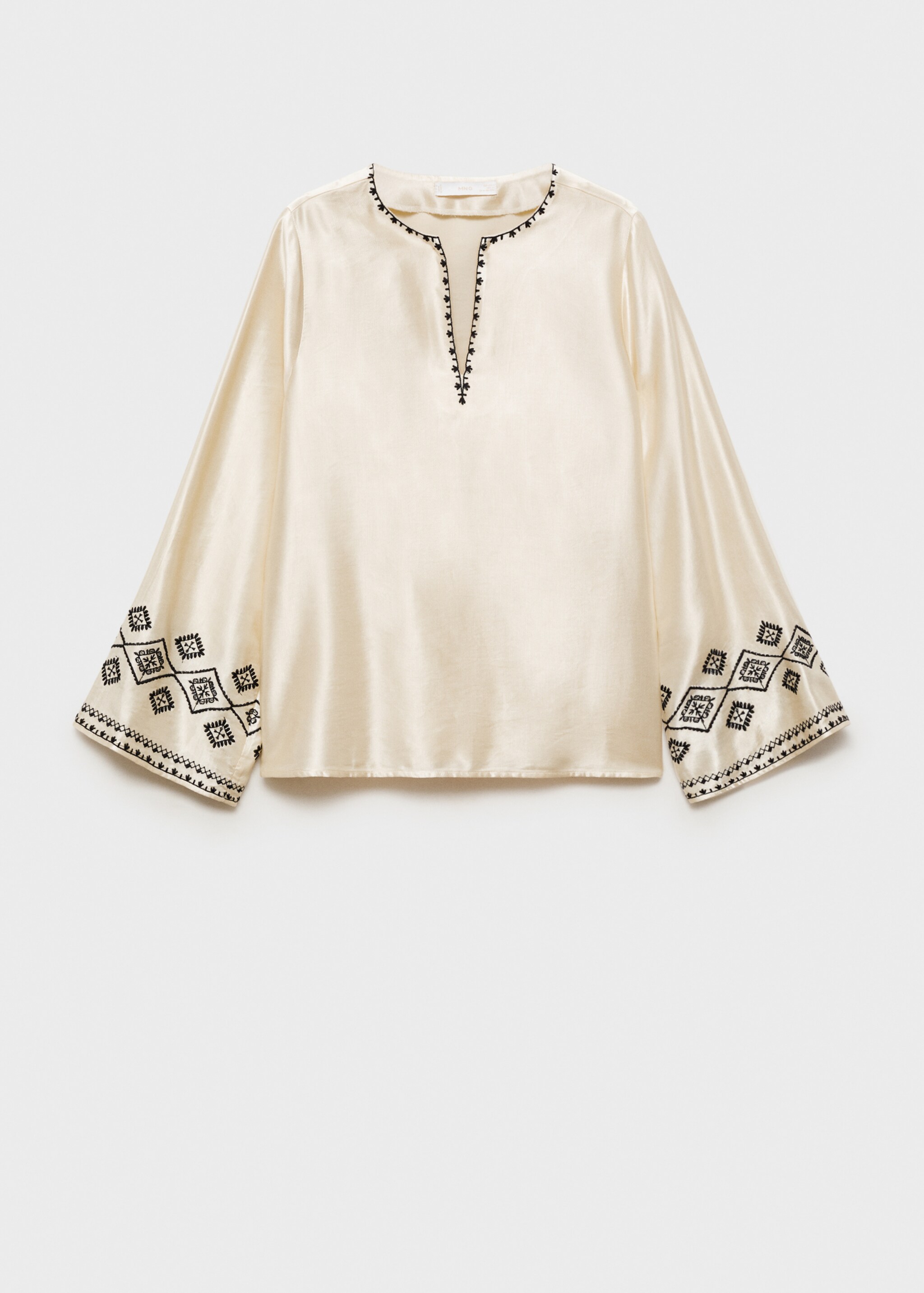 Embroidered satin blouse - Article without model
