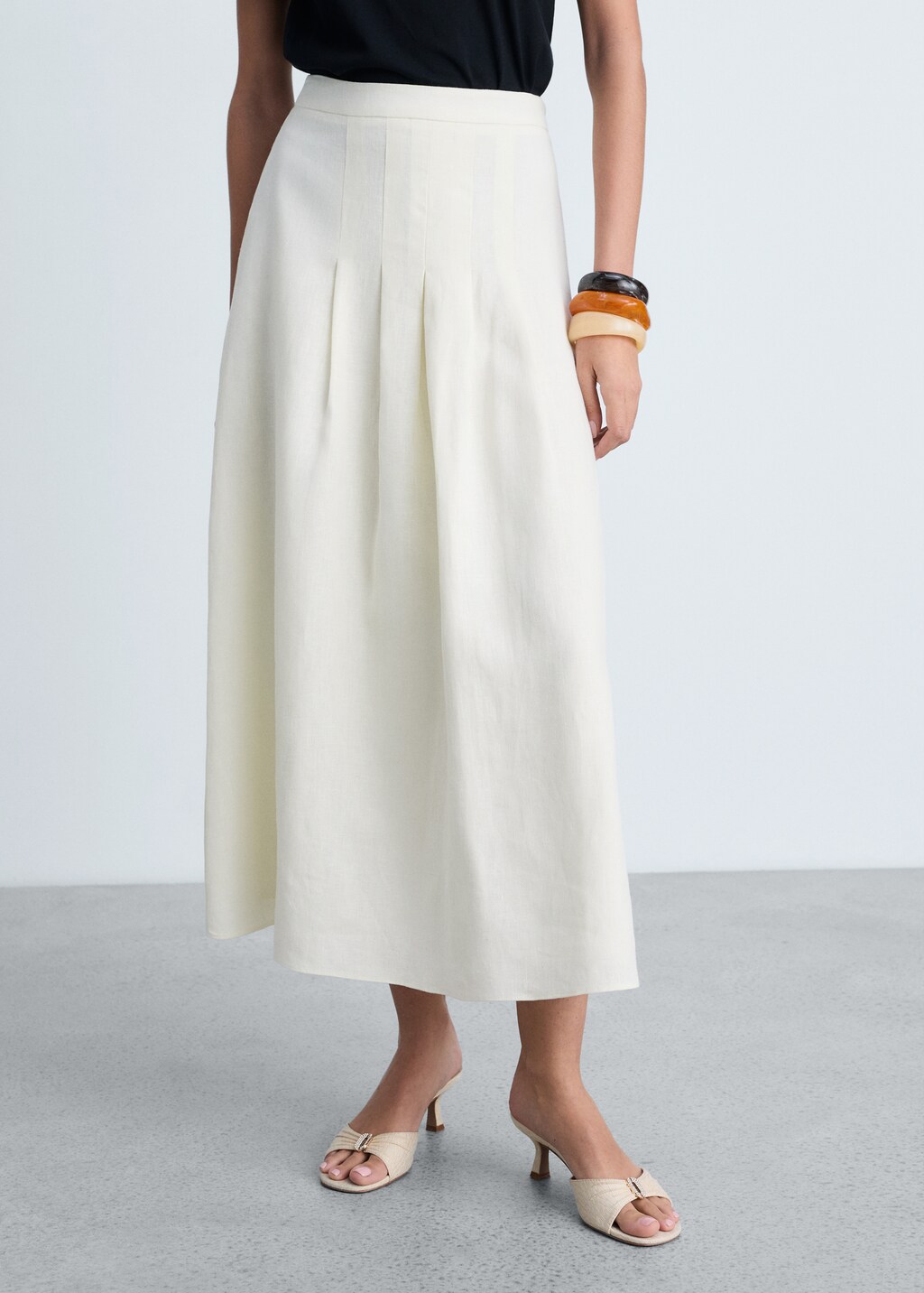 Falda Midi Mujer Verano Falda Larga Verano Lino/algodón - Plisada, Cintura Elástica (estilo Boho) Faldas Largas