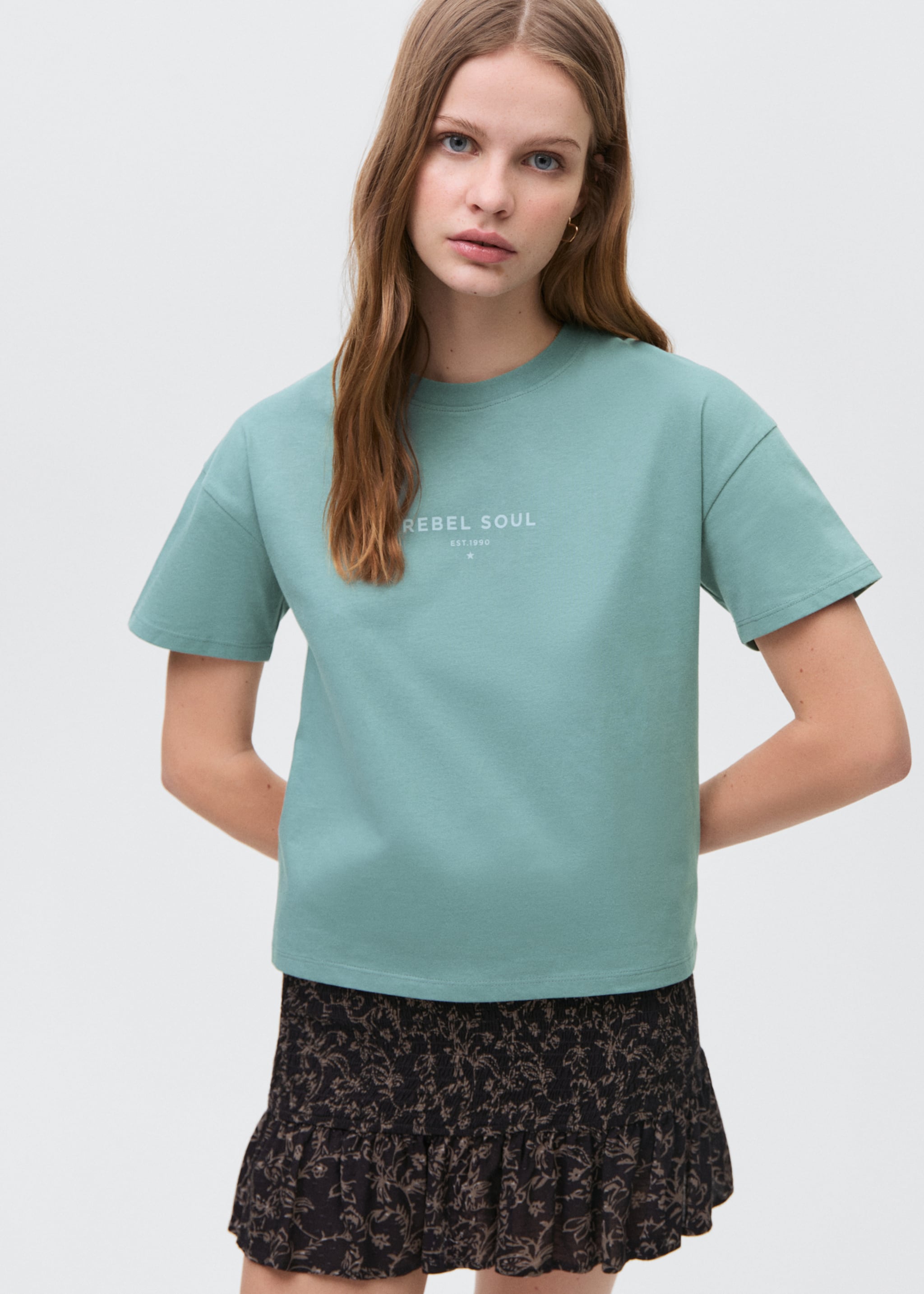 Message cotton T-shirt - Medium plane