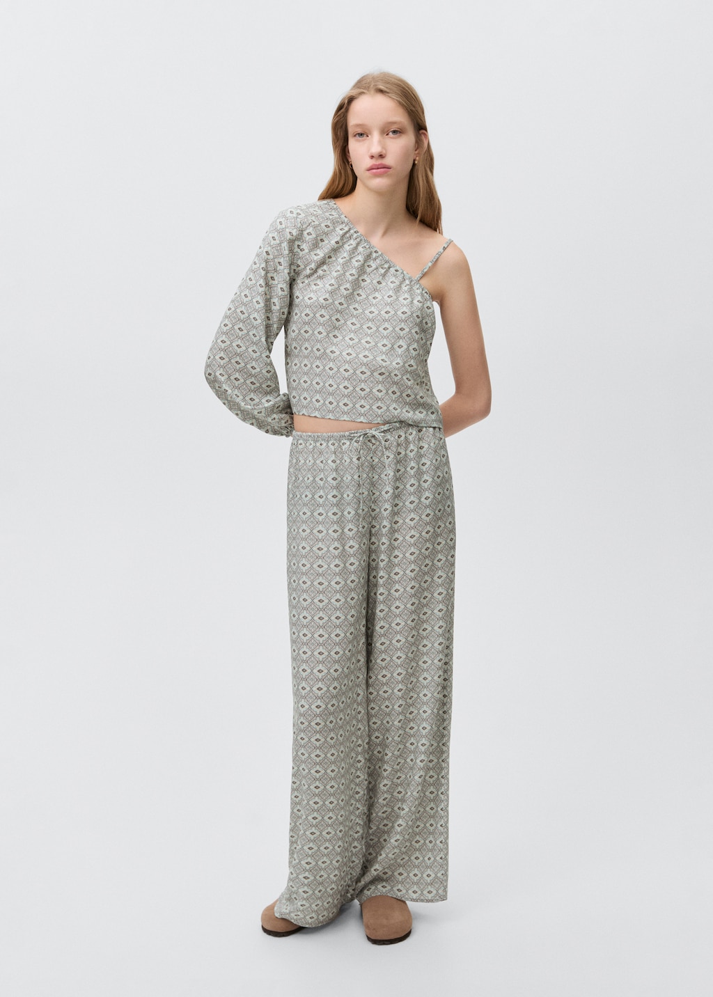 Asymmetrical printed blouse - Teen | MANGO USA Asymmetrical printed blouse - Teen | MANGO USA