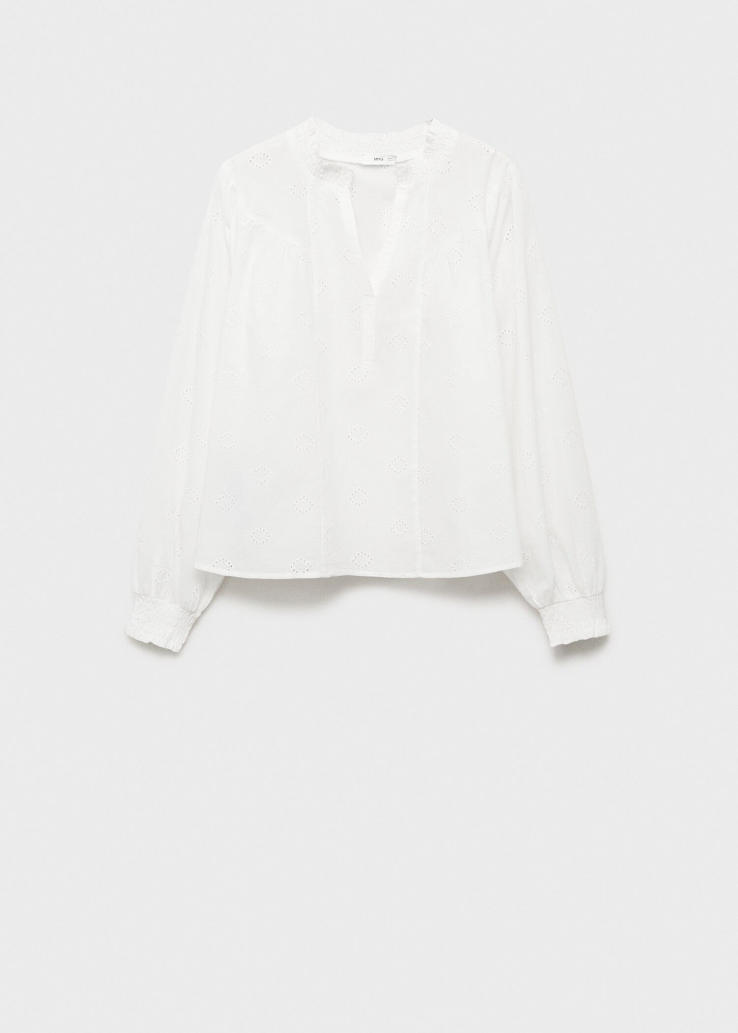 Blouse met Engelse broderie - Artikel zonder model