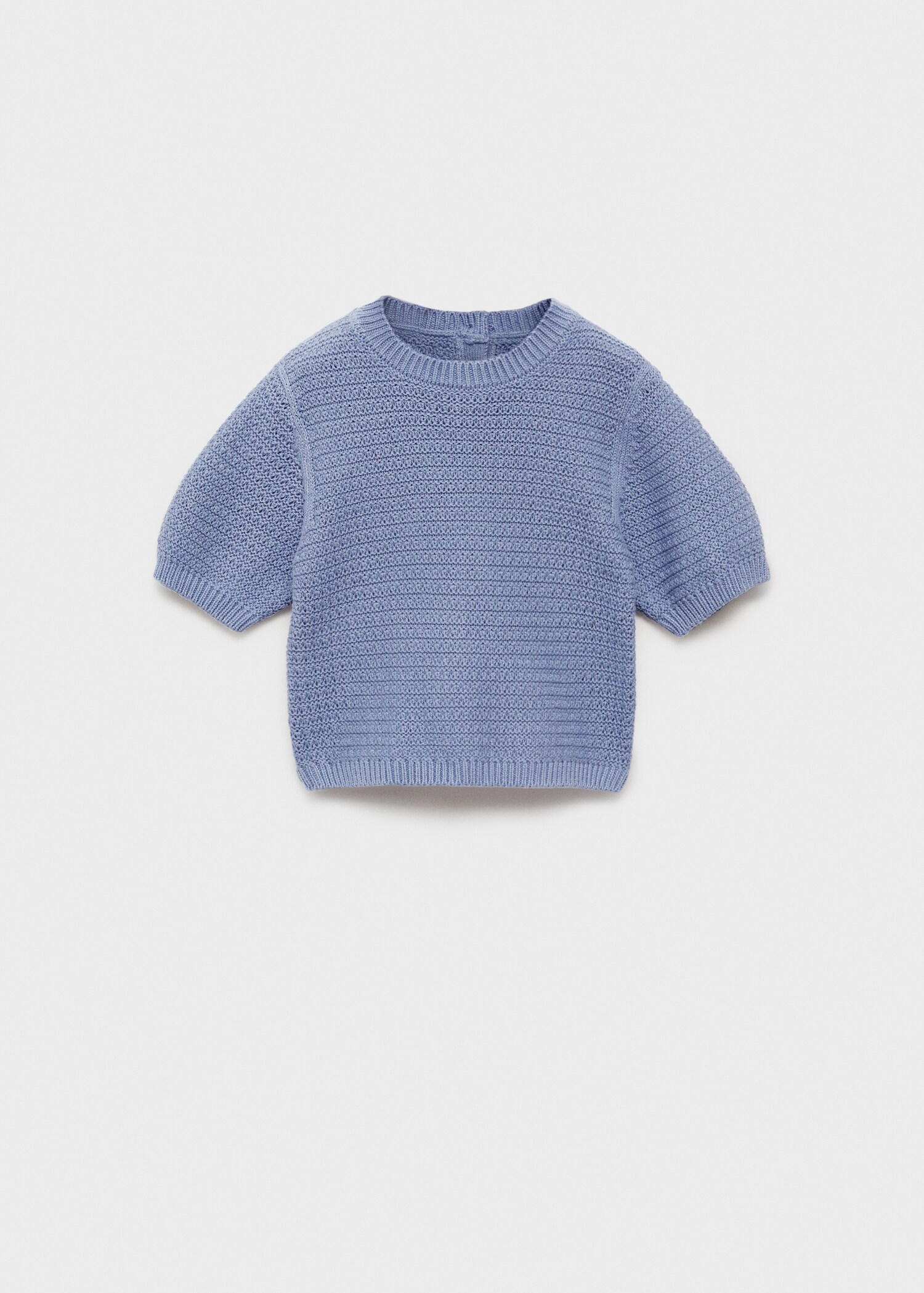 Short-sleeved knitted cotton sweater - Article without model