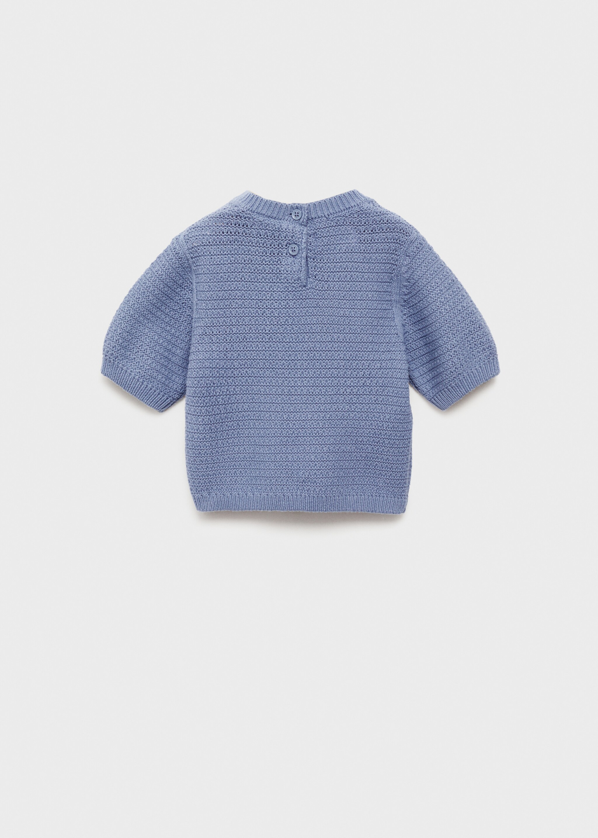 Short-sleeved knitted cotton sweater - Reverse of the article