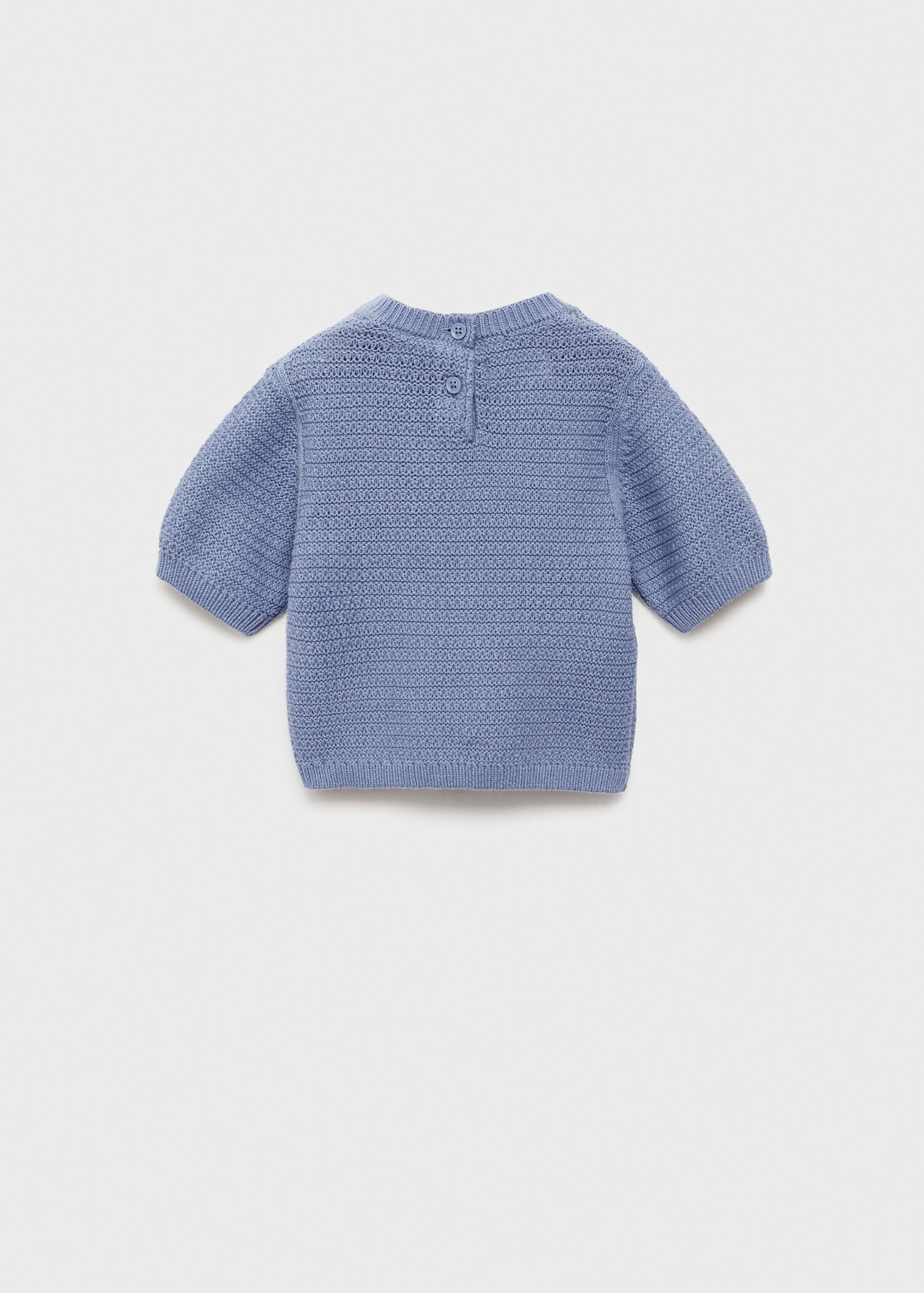 Short-sleeved knitted cotton sweater - Reverse of the article